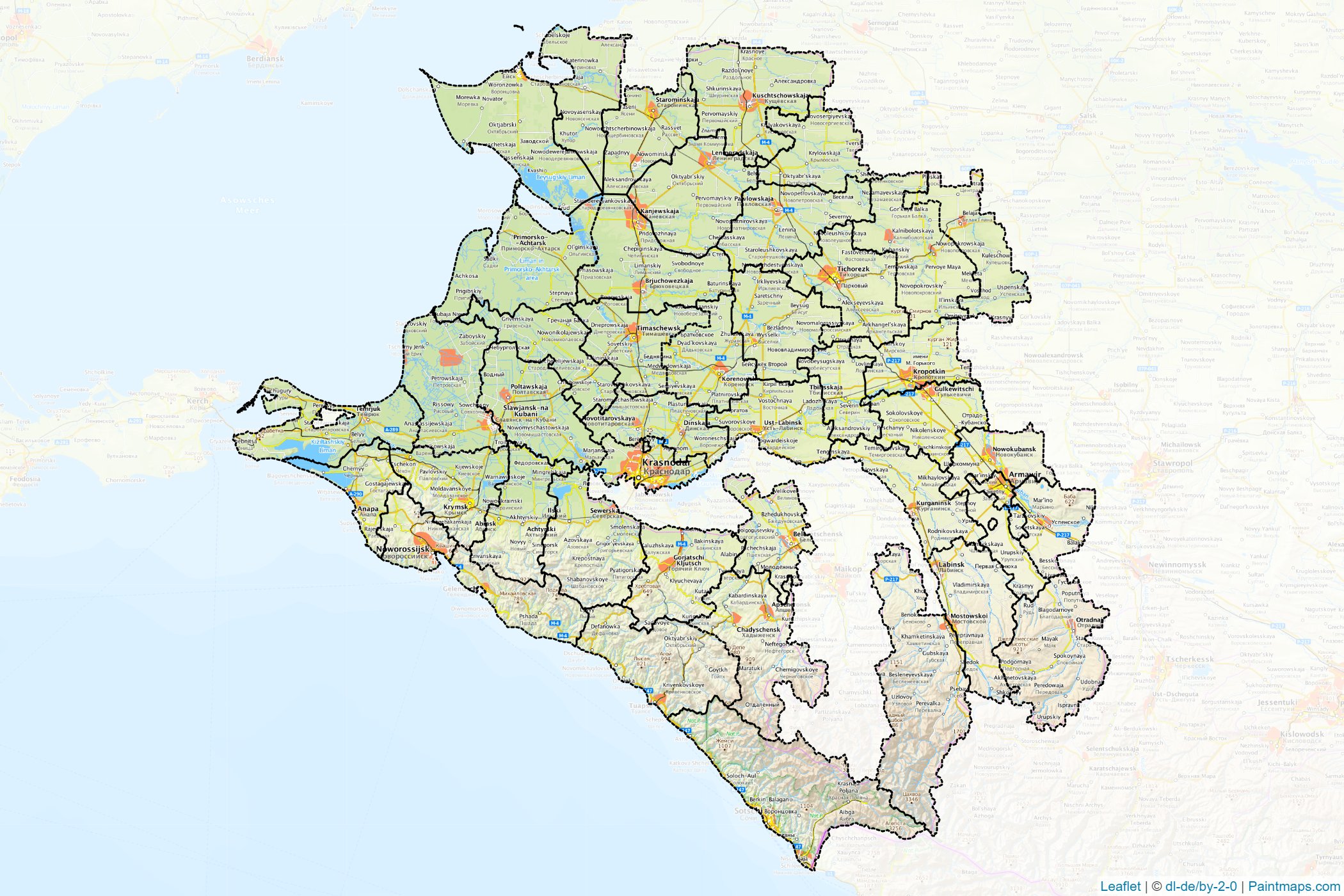 Muestras de recorte de mapas Krasnodar (Federación Rusa)-1