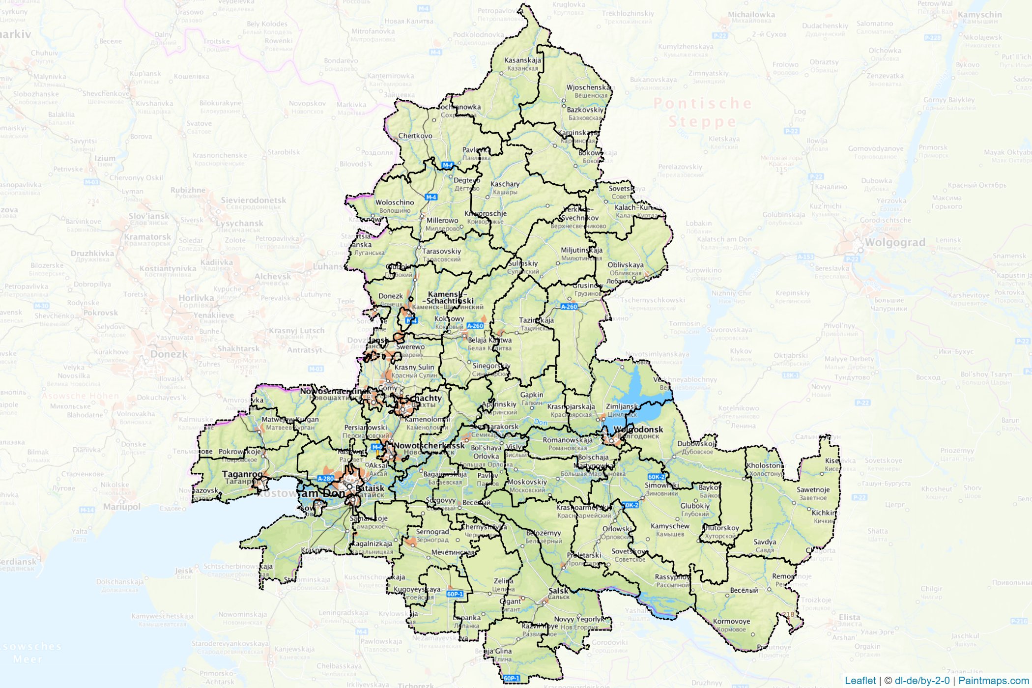 Muestras de recorte de mapas Rostov (Federación Rusa)-1