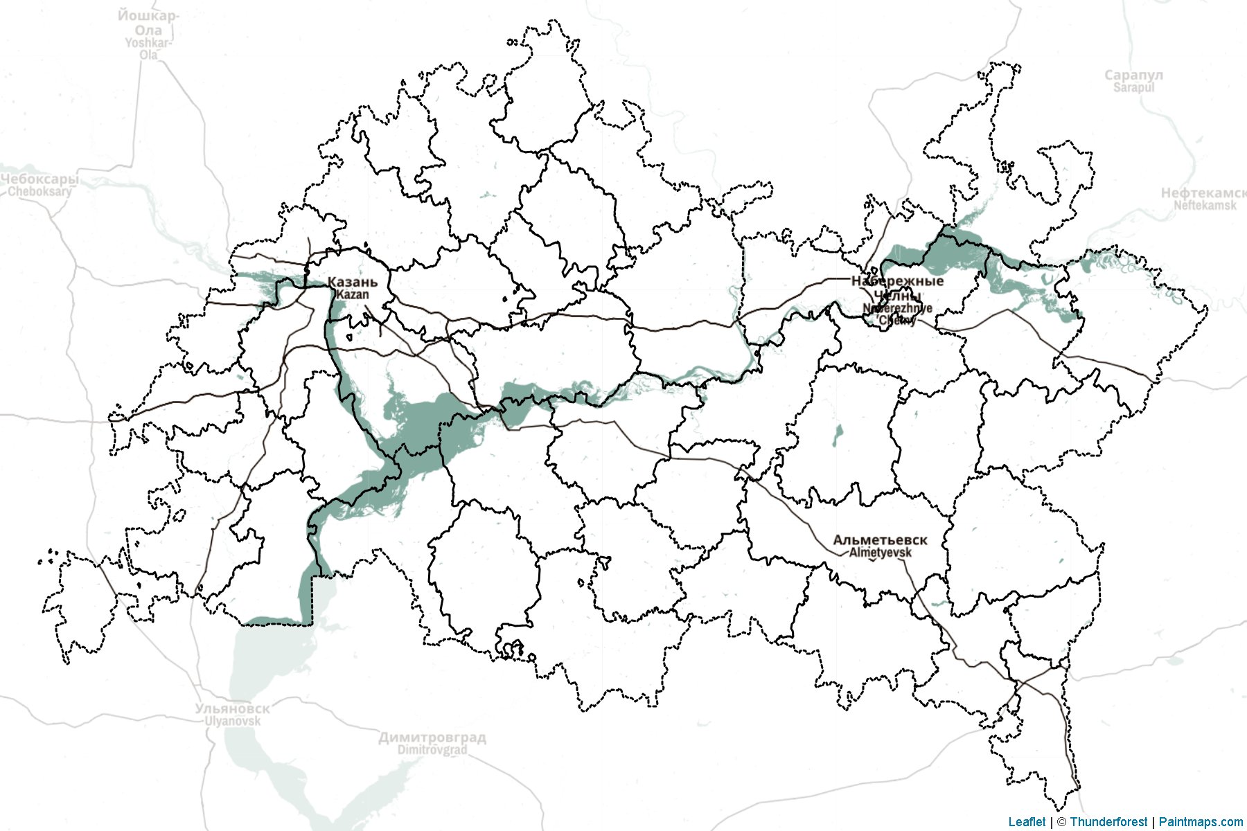 Muestras de recorte de mapas Tatarstan (Federación Rusa)-2