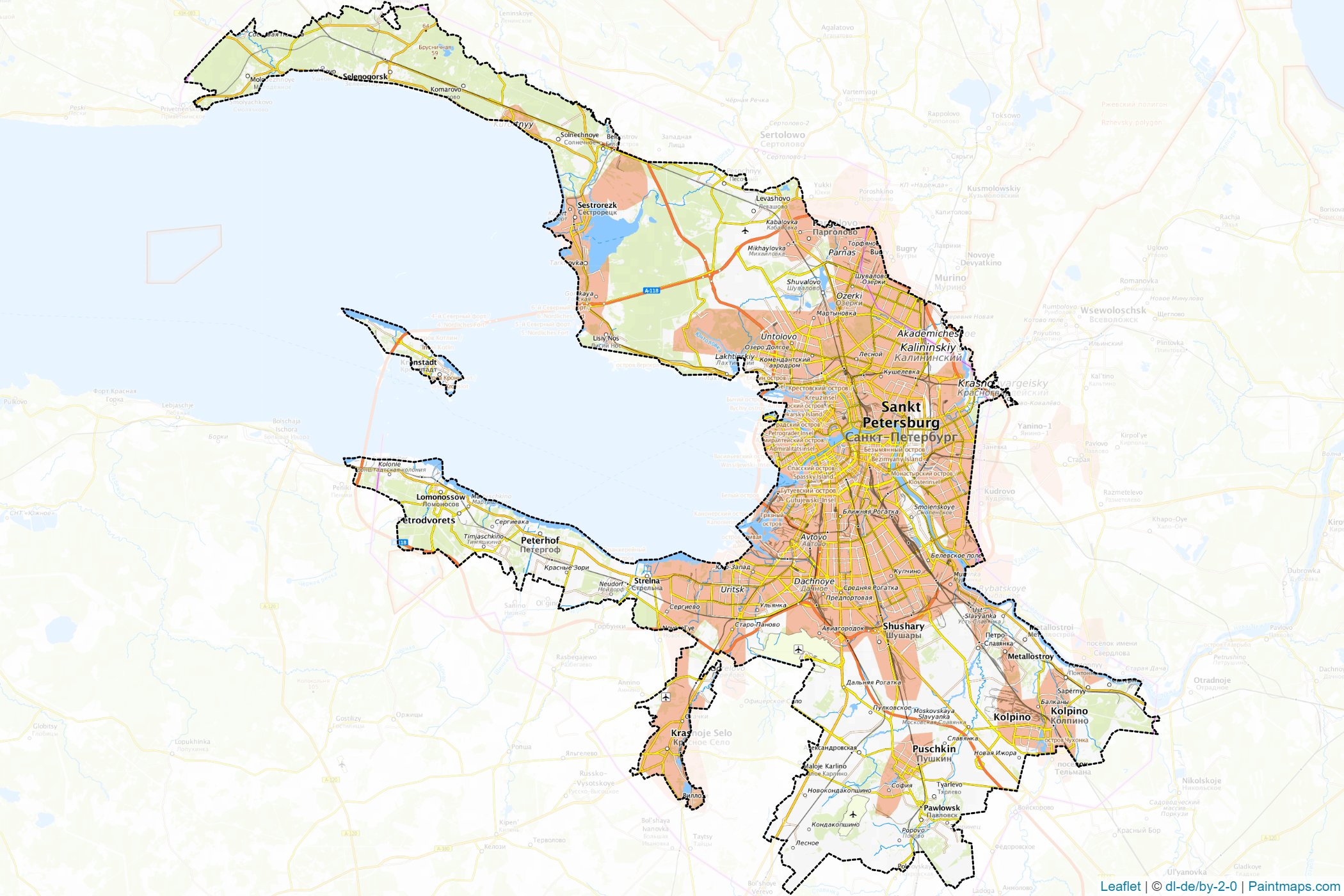 Muestras de recorte de mapas Saint Petersburg (Federación Rusa)-1