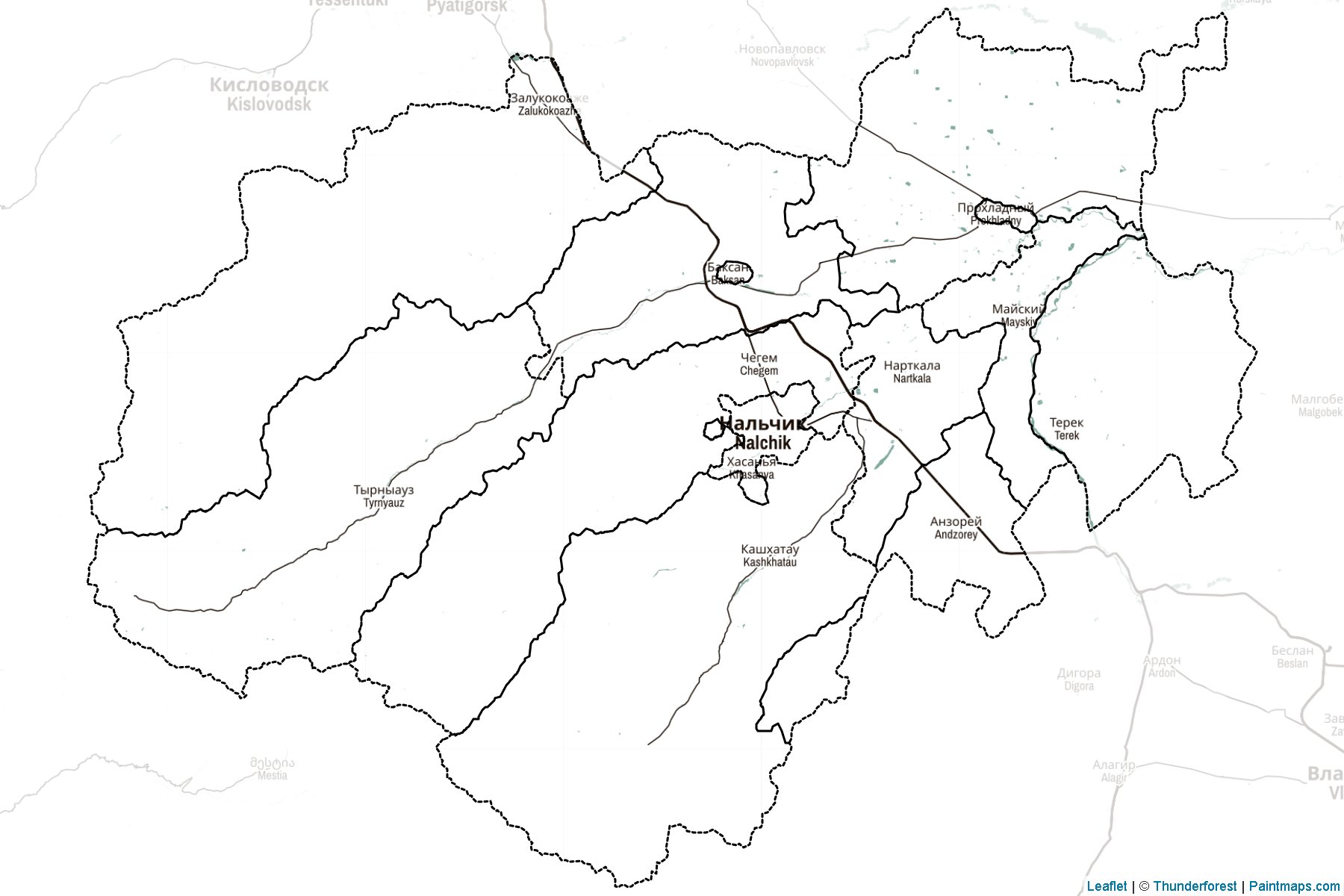 Kabardino-Balkar (Russia) Map Cropping Samples-2