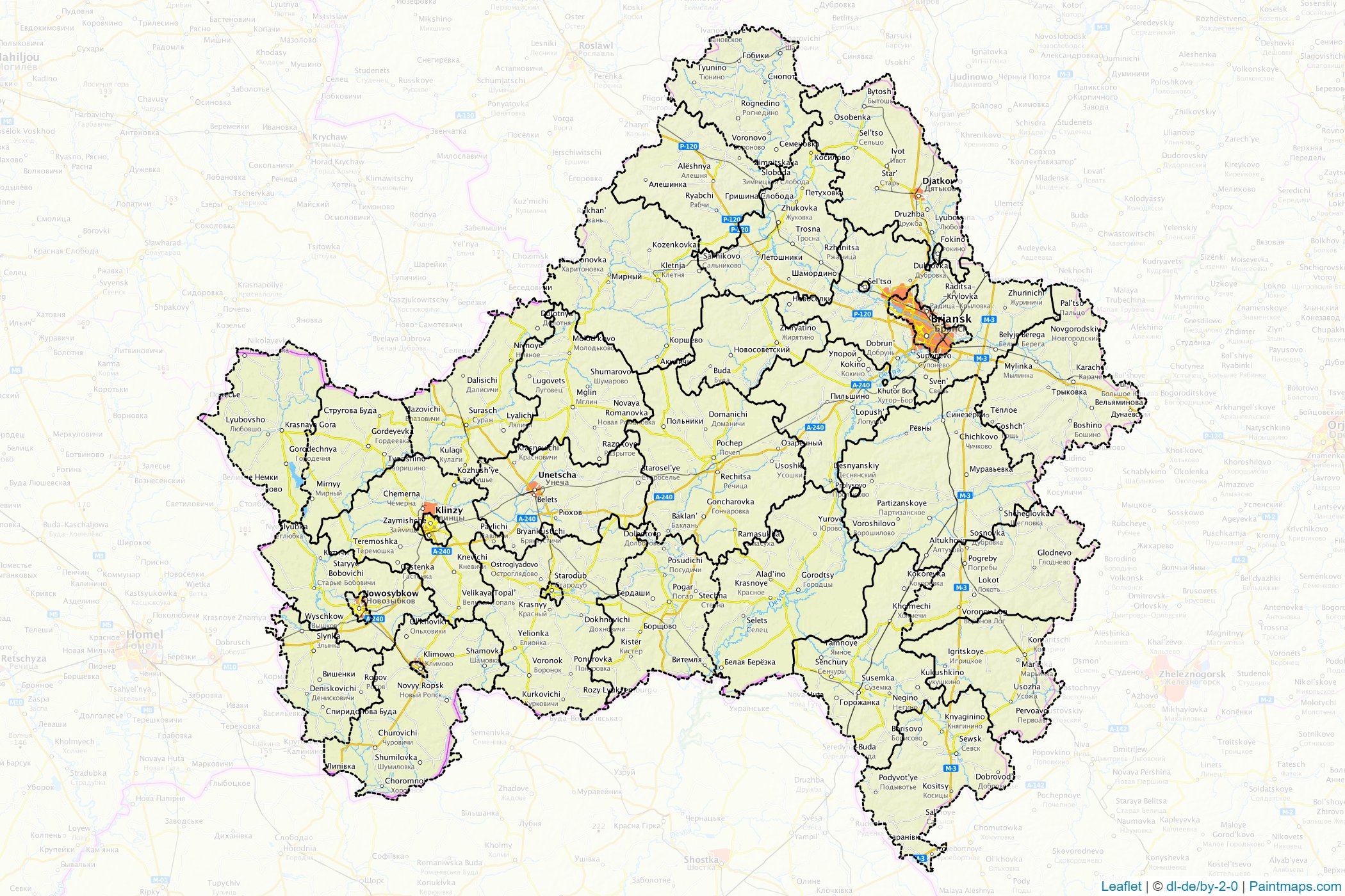 Bryansk (Russia) Map Cropping Samples-1