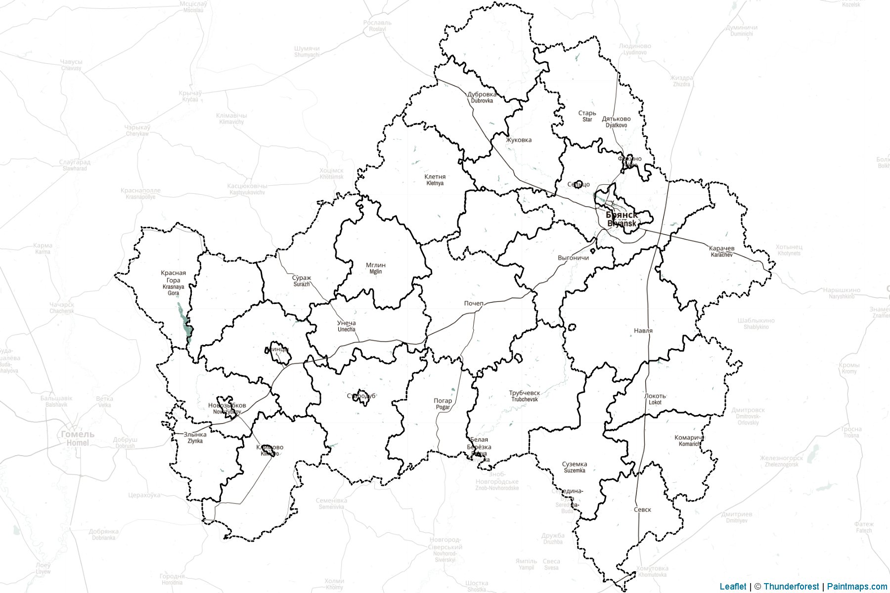 Muestras de recorte de mapas Bryansk (Federación Rusa)-2