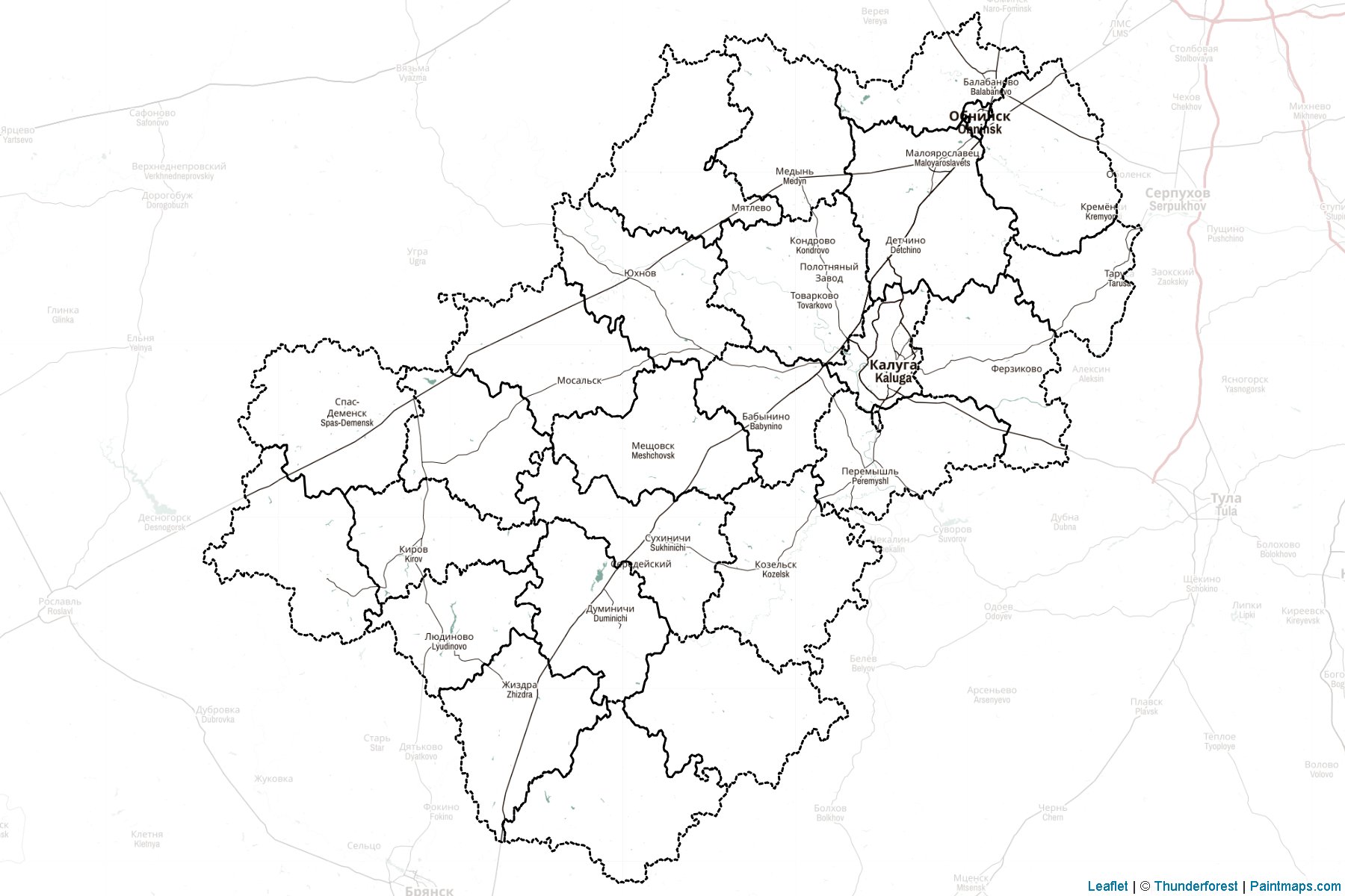 Muestras de recorte de mapas Kaluga (Federación Rusa)-2