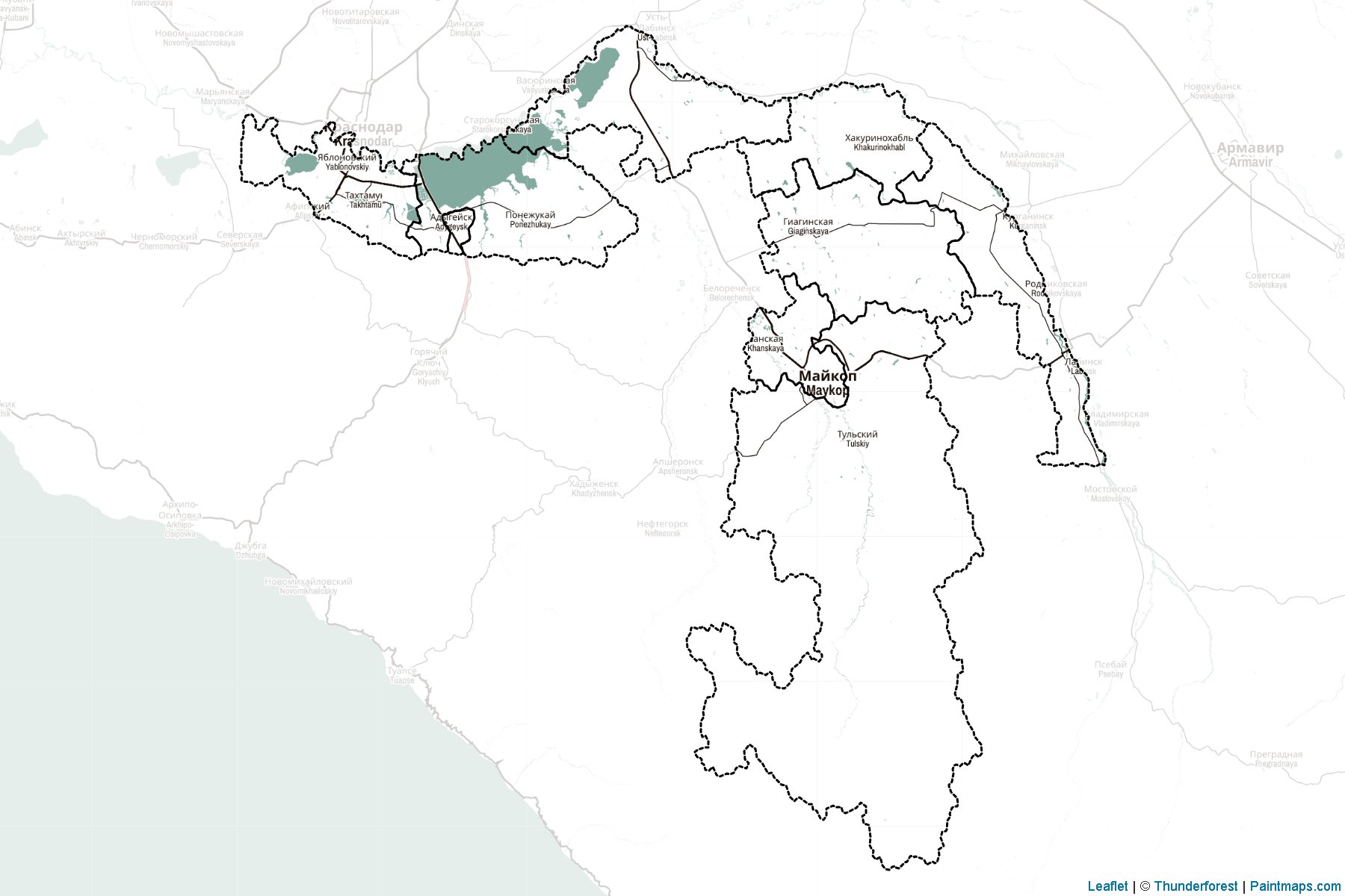 Adıge Cumhuriyeti (Rusya) Haritası Örnekleri-2