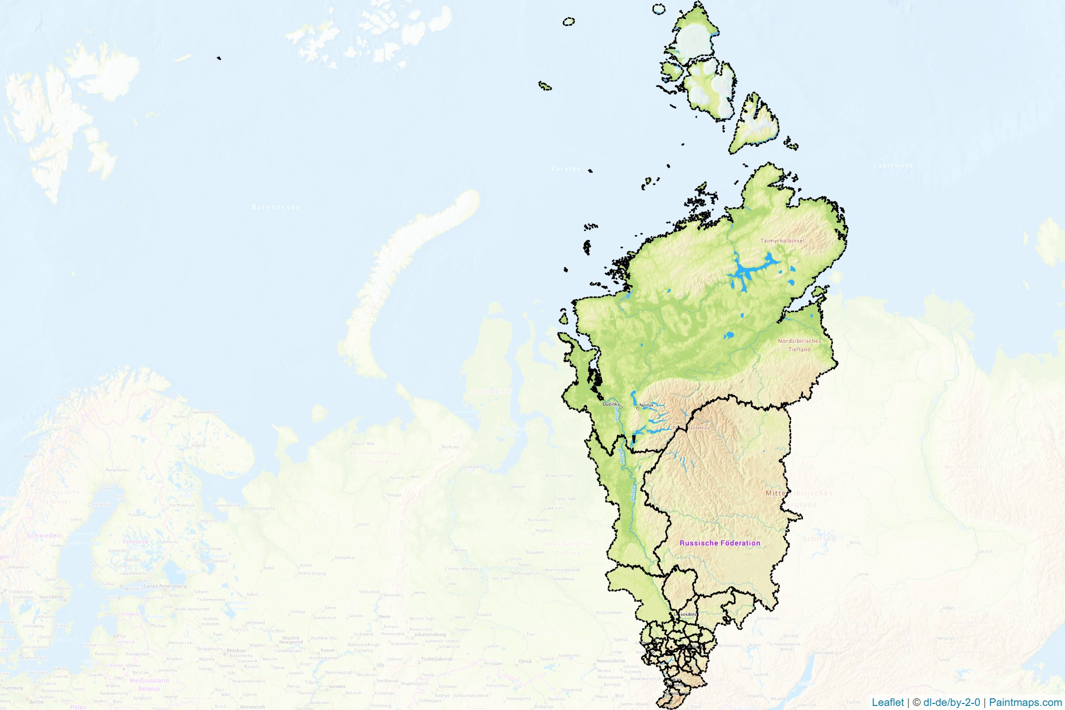 Krasnoyarsk (Rusya) Haritası Örnekleri-1