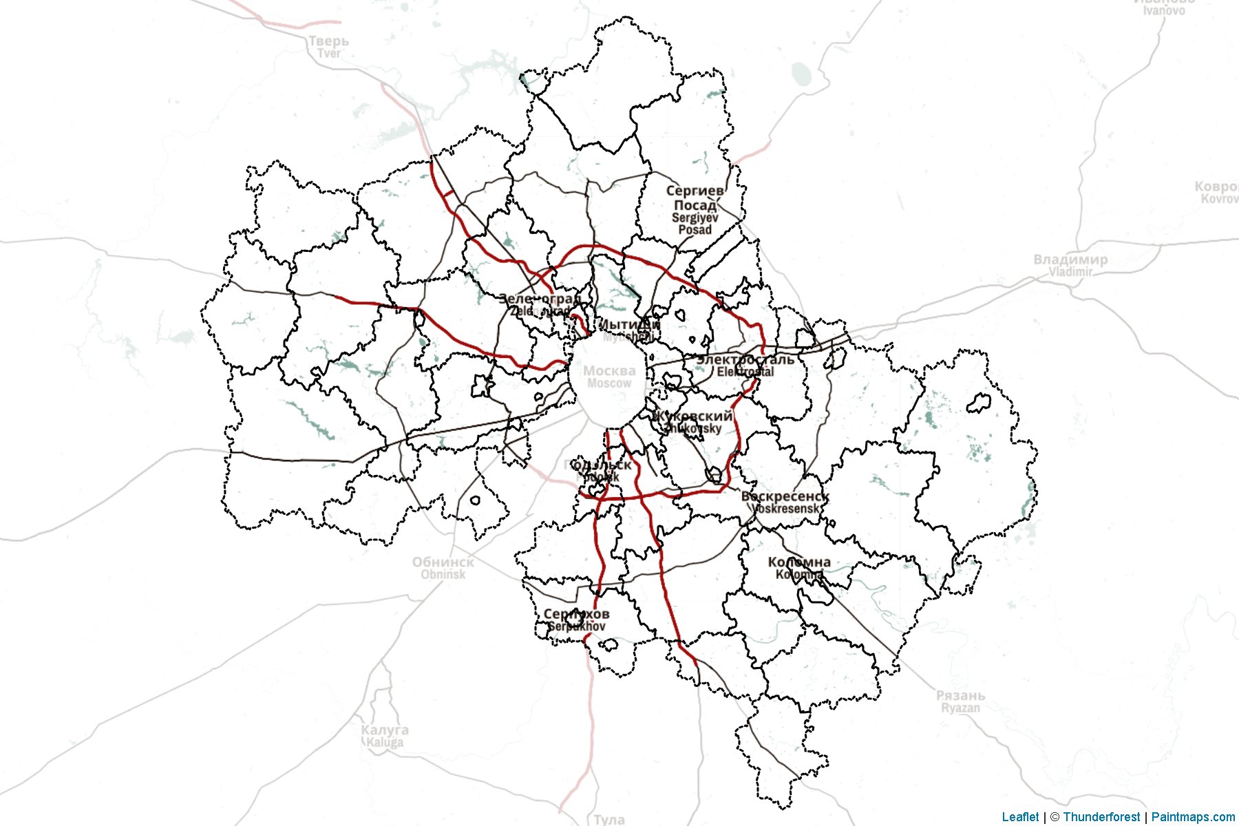 Muestras de recorte de mapas Moscow Oblast (Federación Rusa)-2