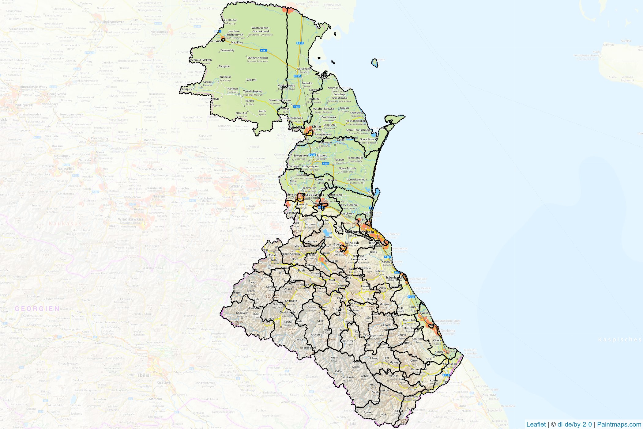 Dagestan (Russia) Map Cropping Samples-1