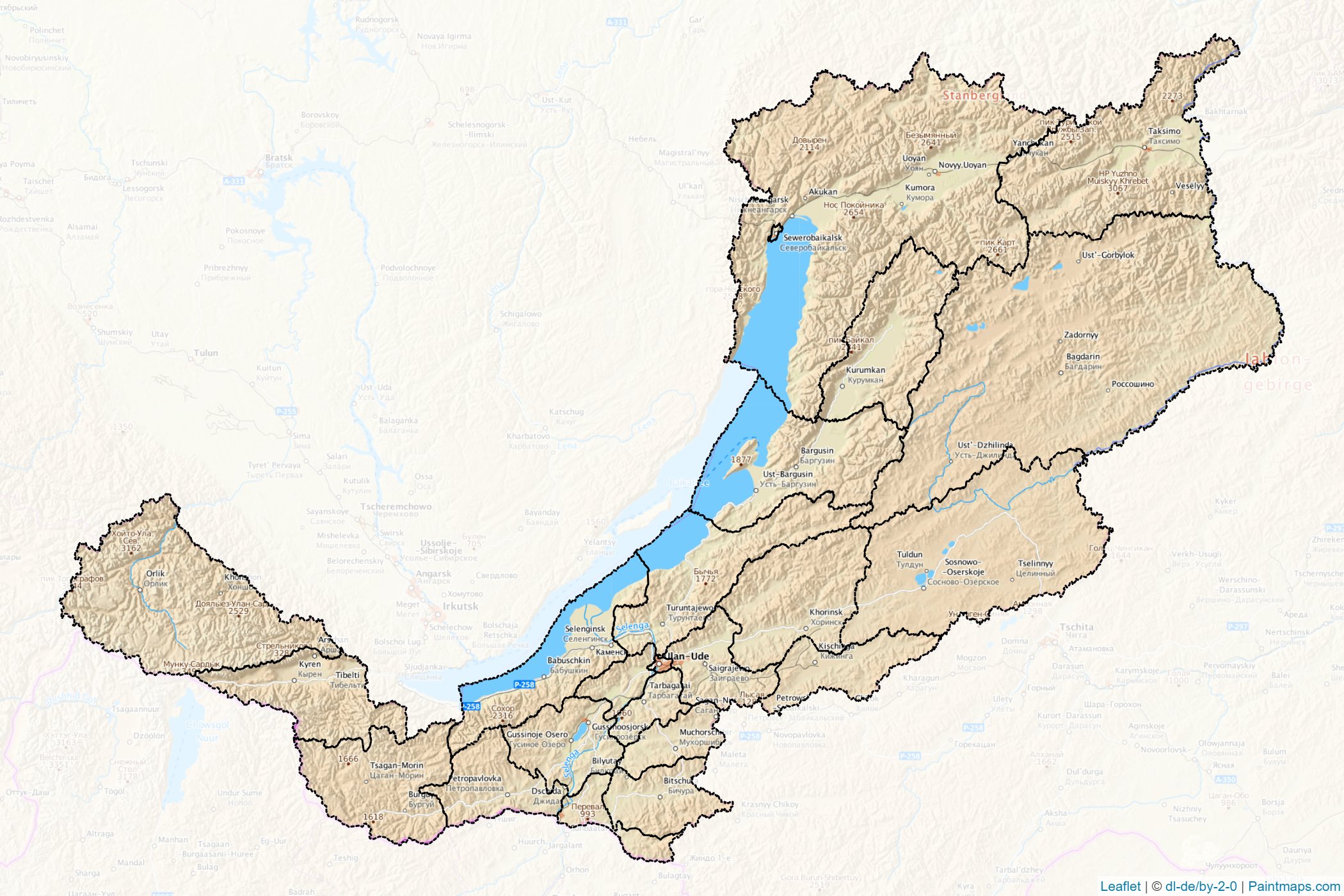 Buryatya (Rusya) Haritası Örnekleri-1