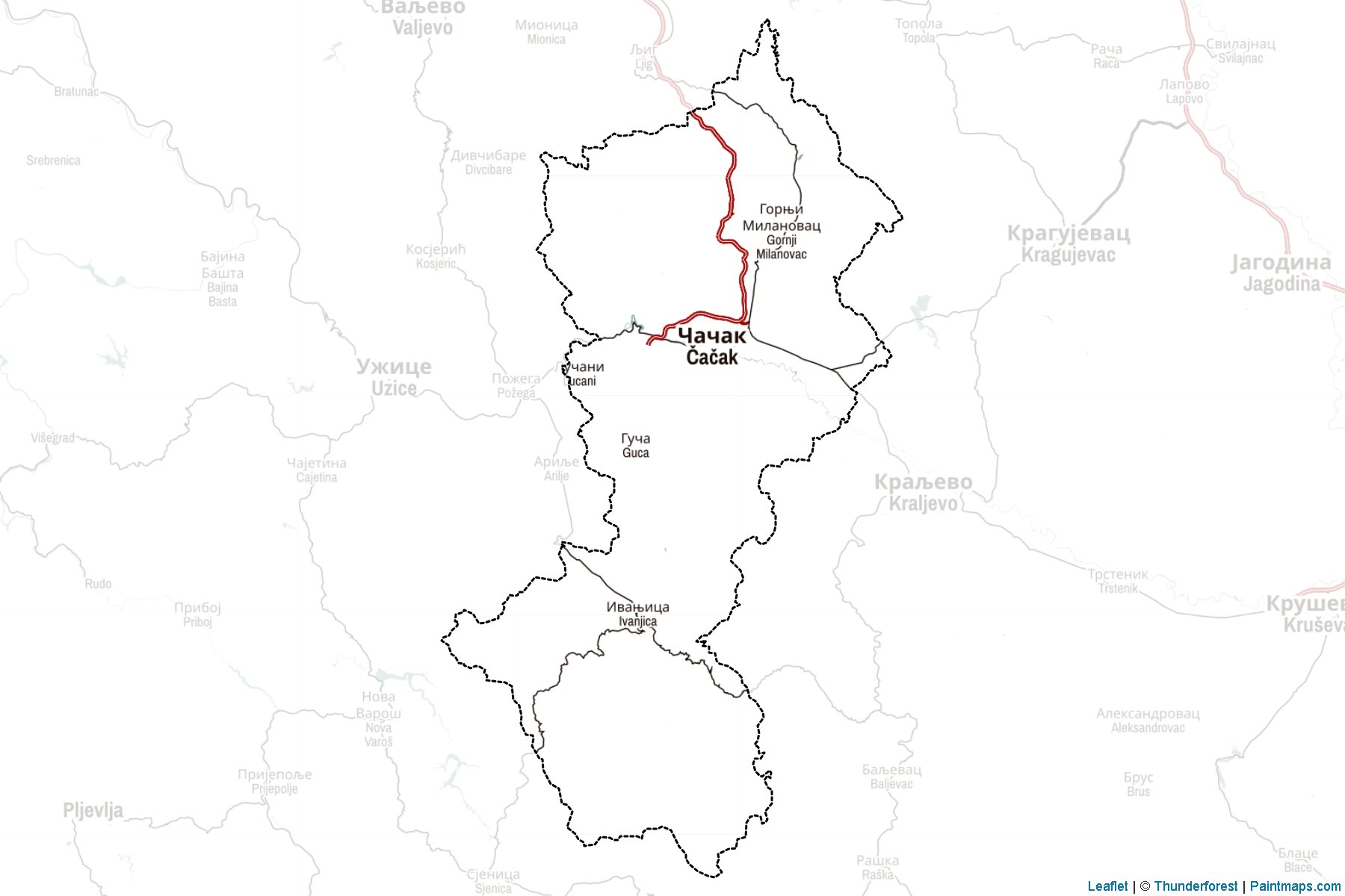 Moravički upravni okrug (Central Serbia) Haritası Örnekleri-2