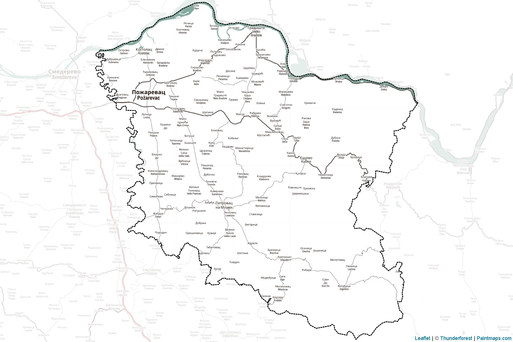 Branicevo District (Central Serbia) Map Cropping Samples-2