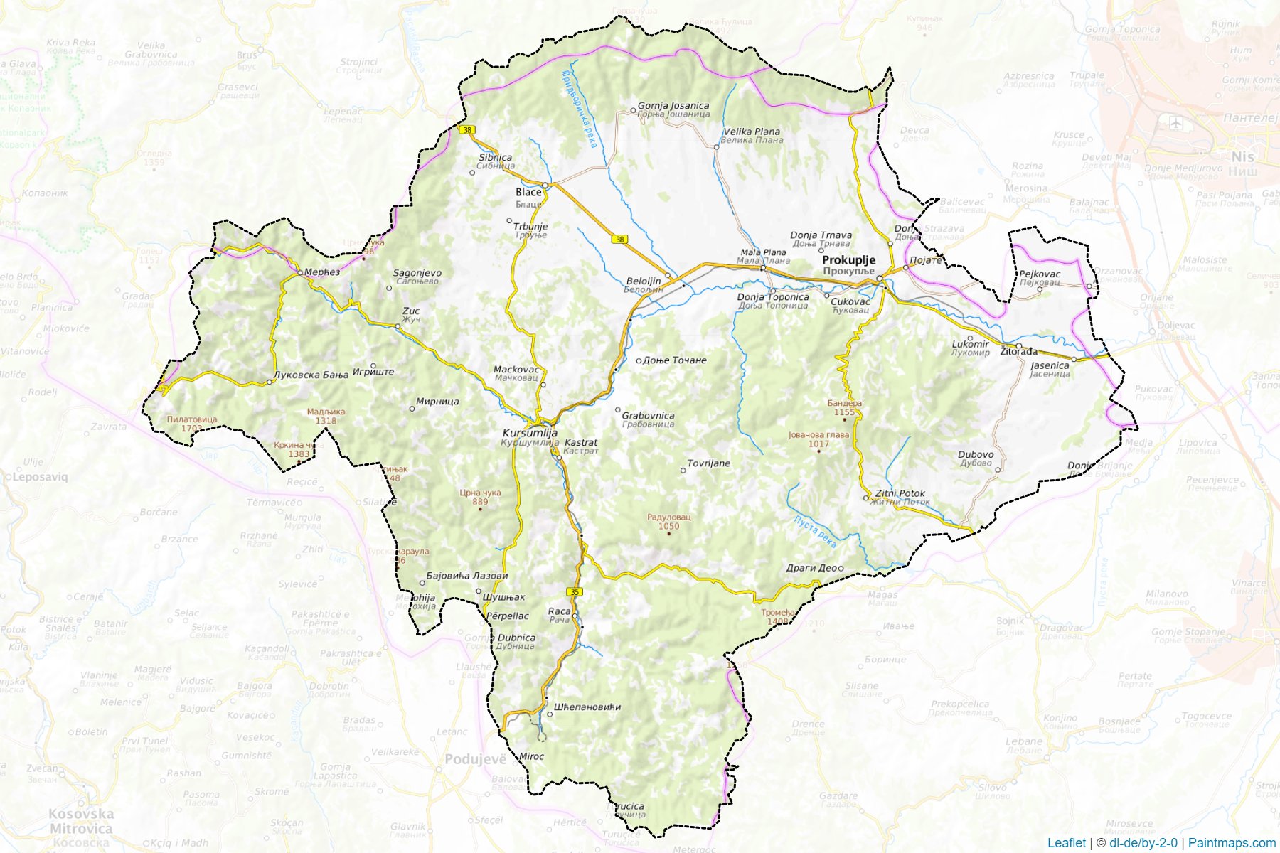 Toplica (Central Serbia) Map Cropping Samples-1