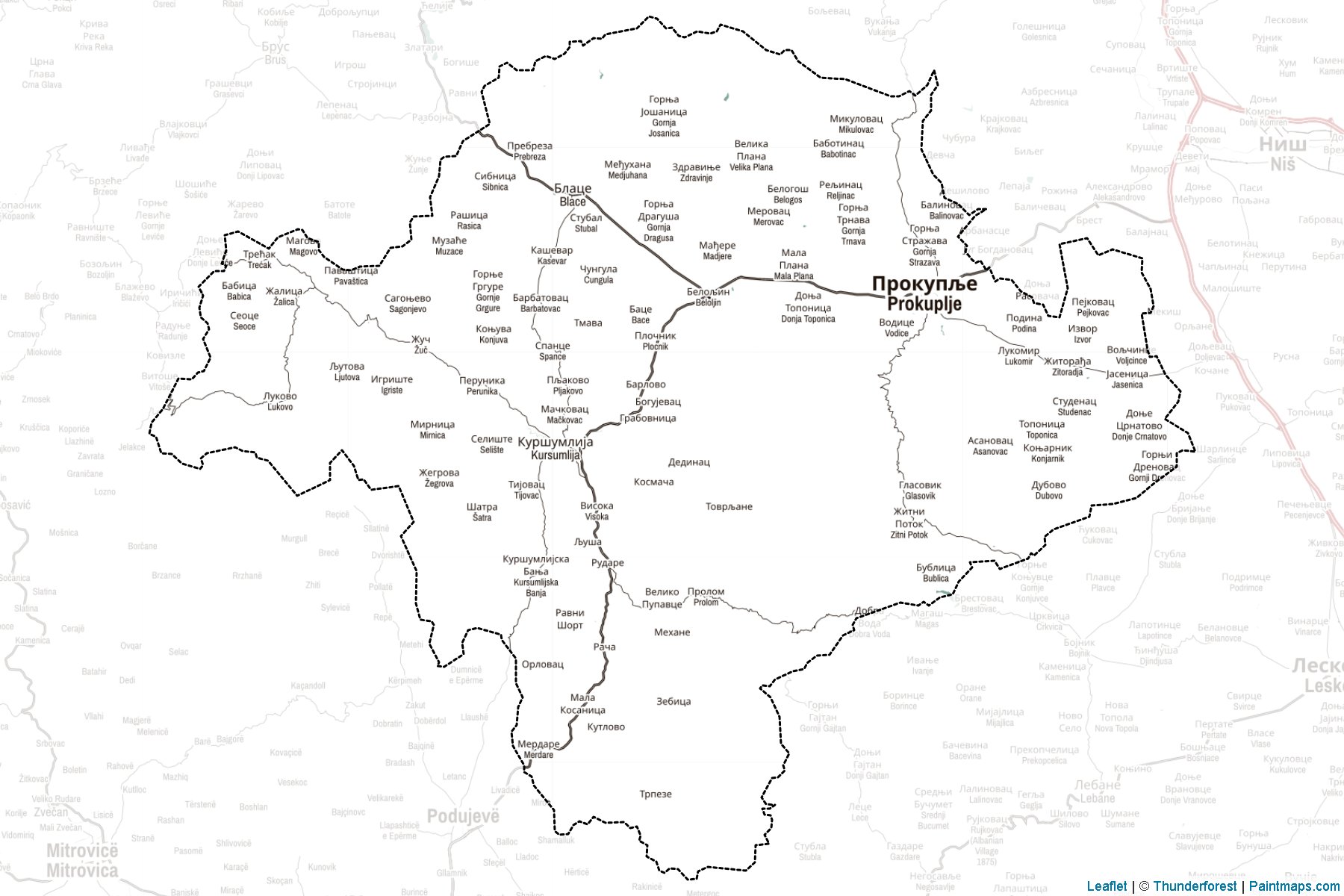 Toplica (Central Serbia) Map Cropping Samples-2