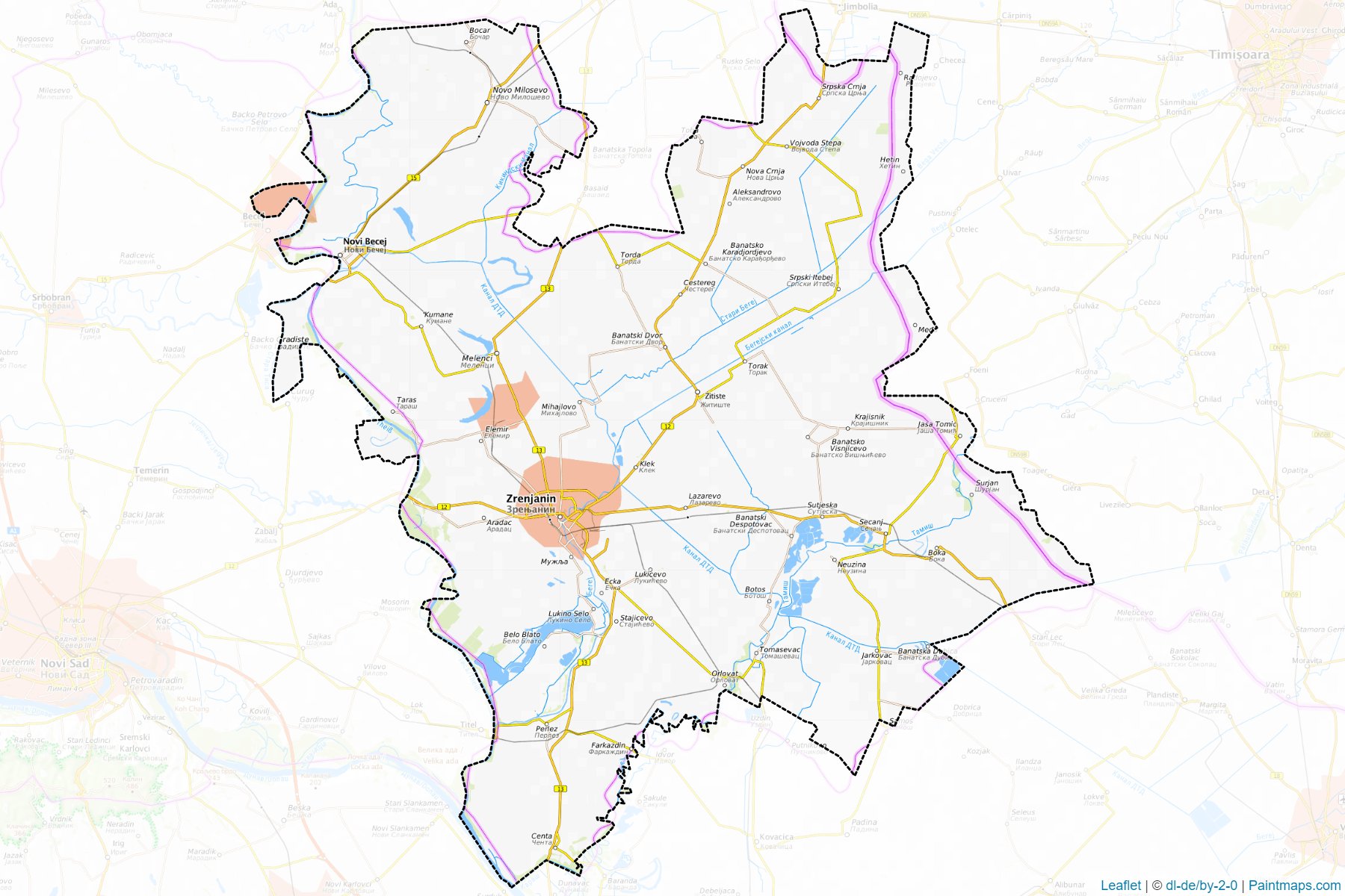 Muestras de recorte de mapas Srednjobanatski upravni okrug (Vojvodina)-1