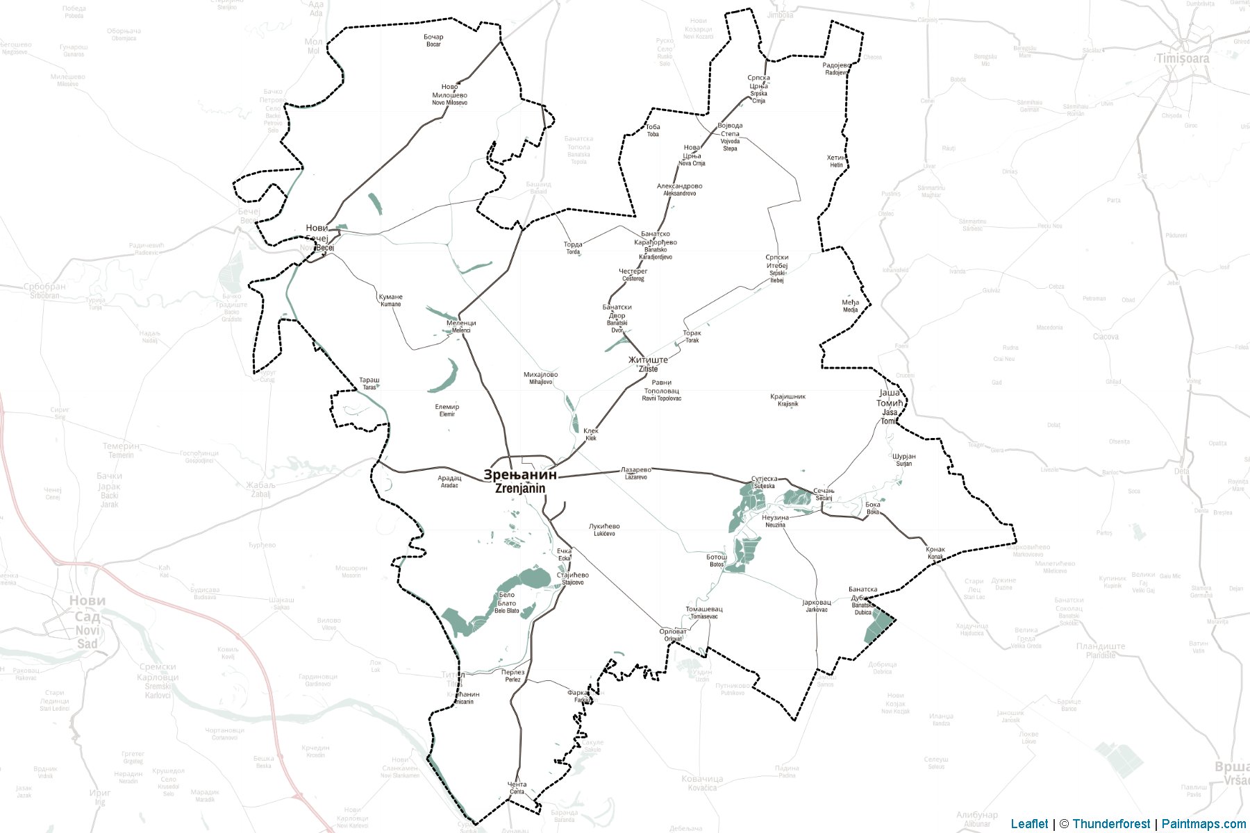 Muestras de recorte de mapas Srednjobanatski upravni okrug (Vojvodina)-2