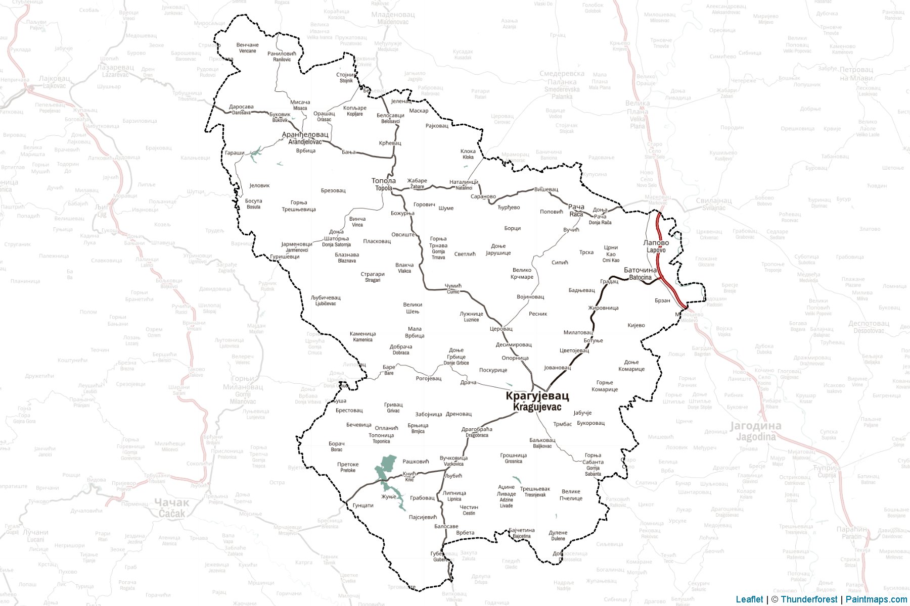 Šumadijski upravni okrug (Central Serbia) Haritası Örnekleri-2