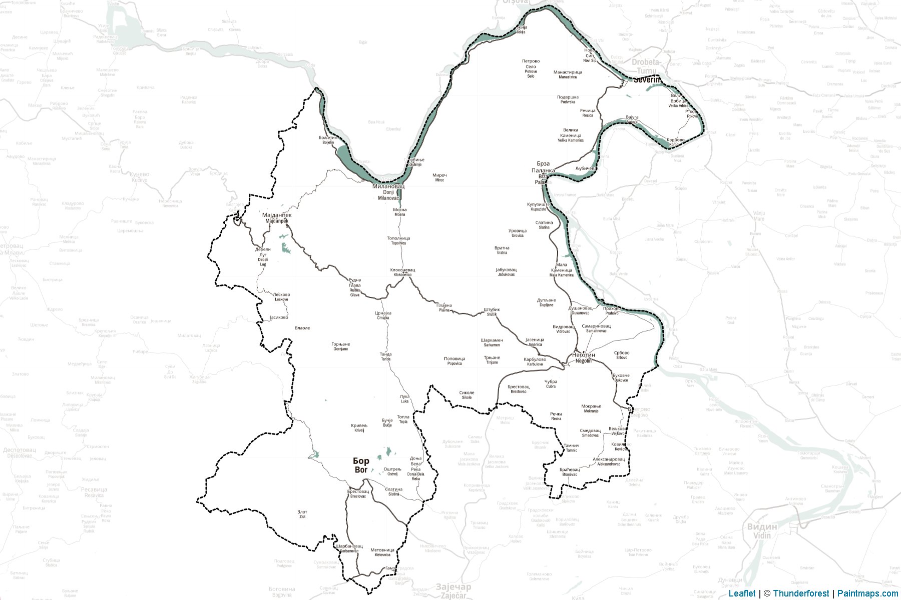 Borski upravni okrug (Central Serbia) Map Cropping Samples-2