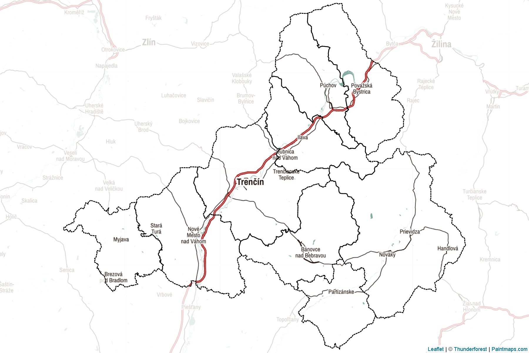 Trenciansky kraj (Slovakia) Map Cropping Samples-2