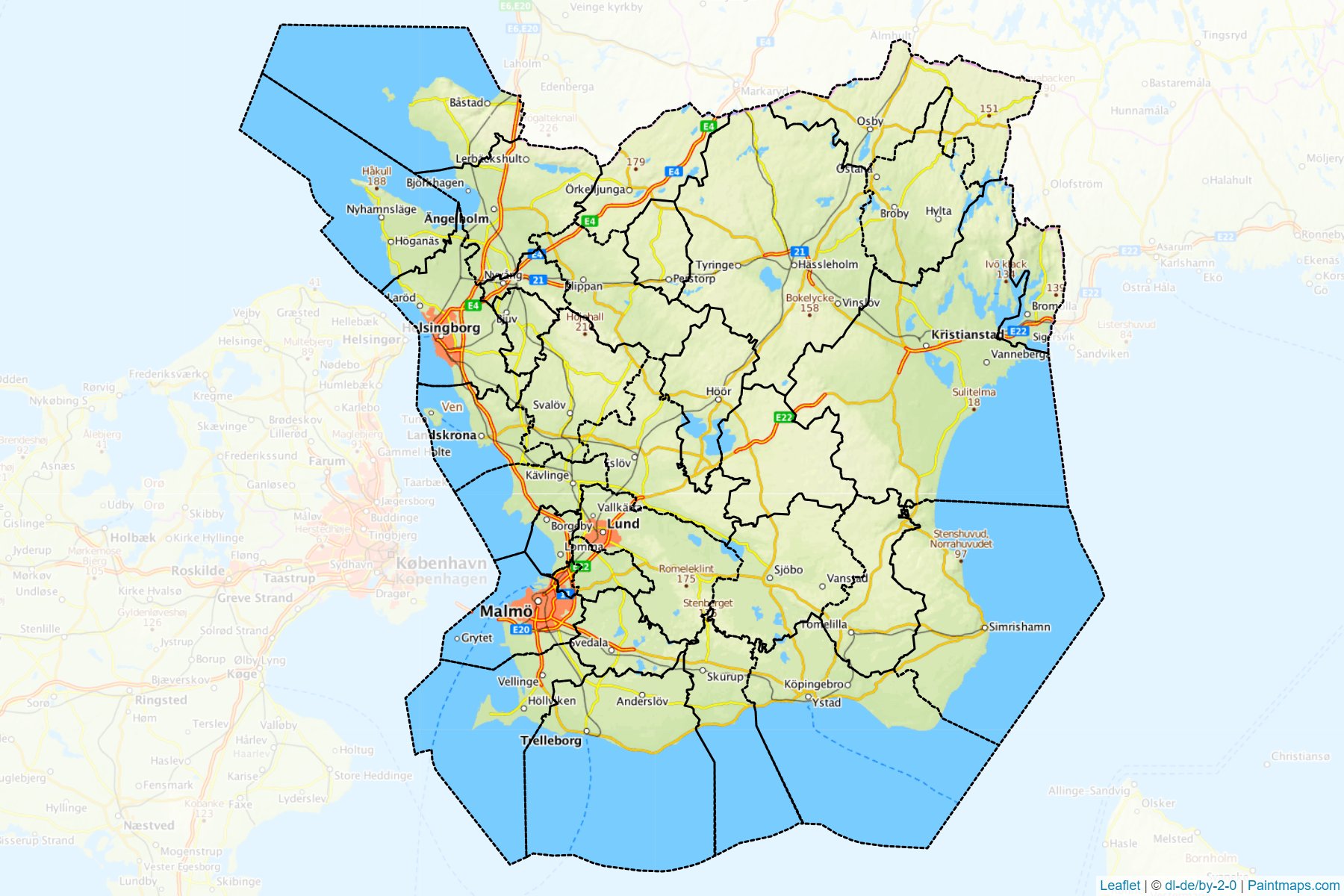 Muestras de recorte de mapas Scania (Suecia)-1