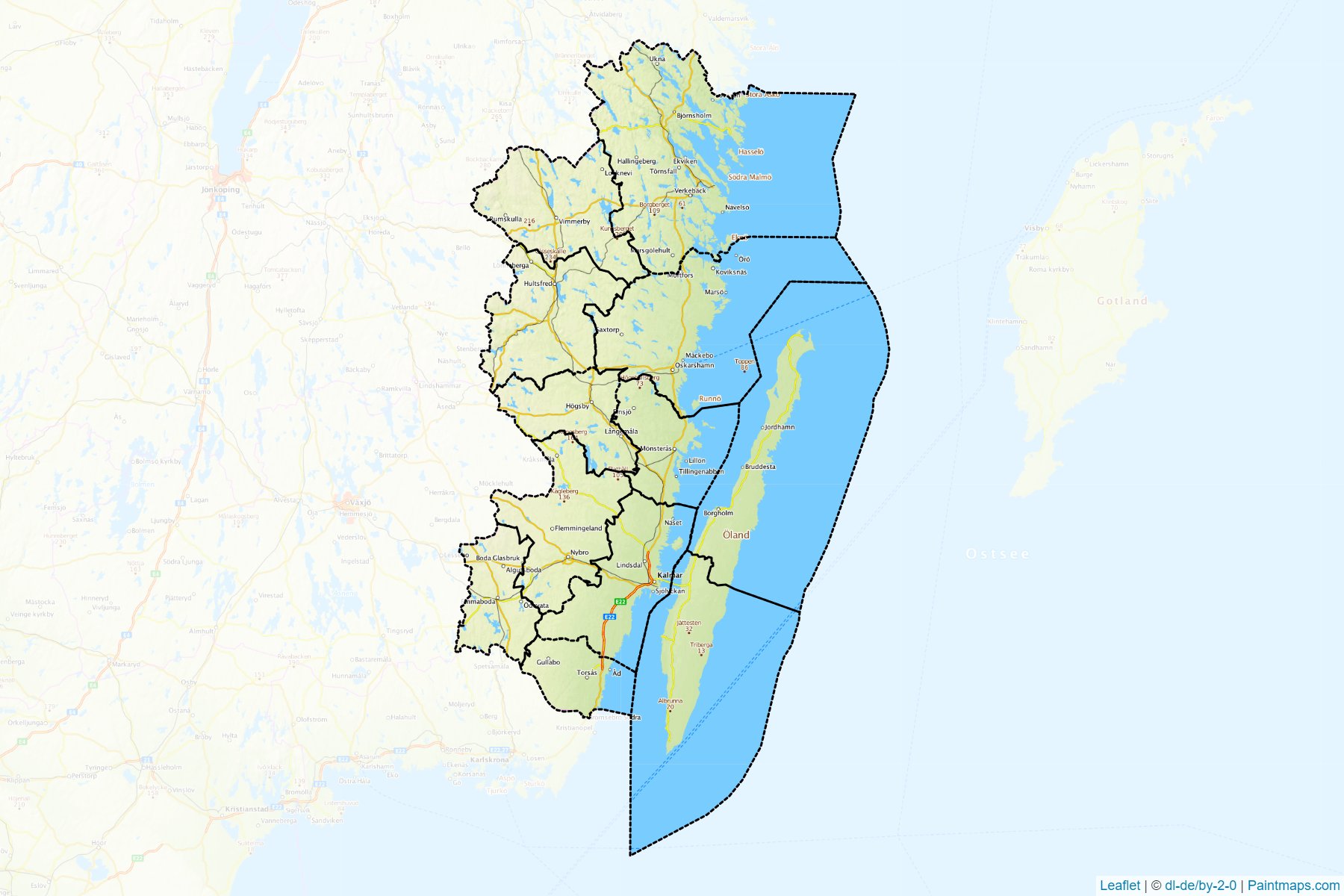 Kalmar ili (İsveç) Haritası Örnekleri-1