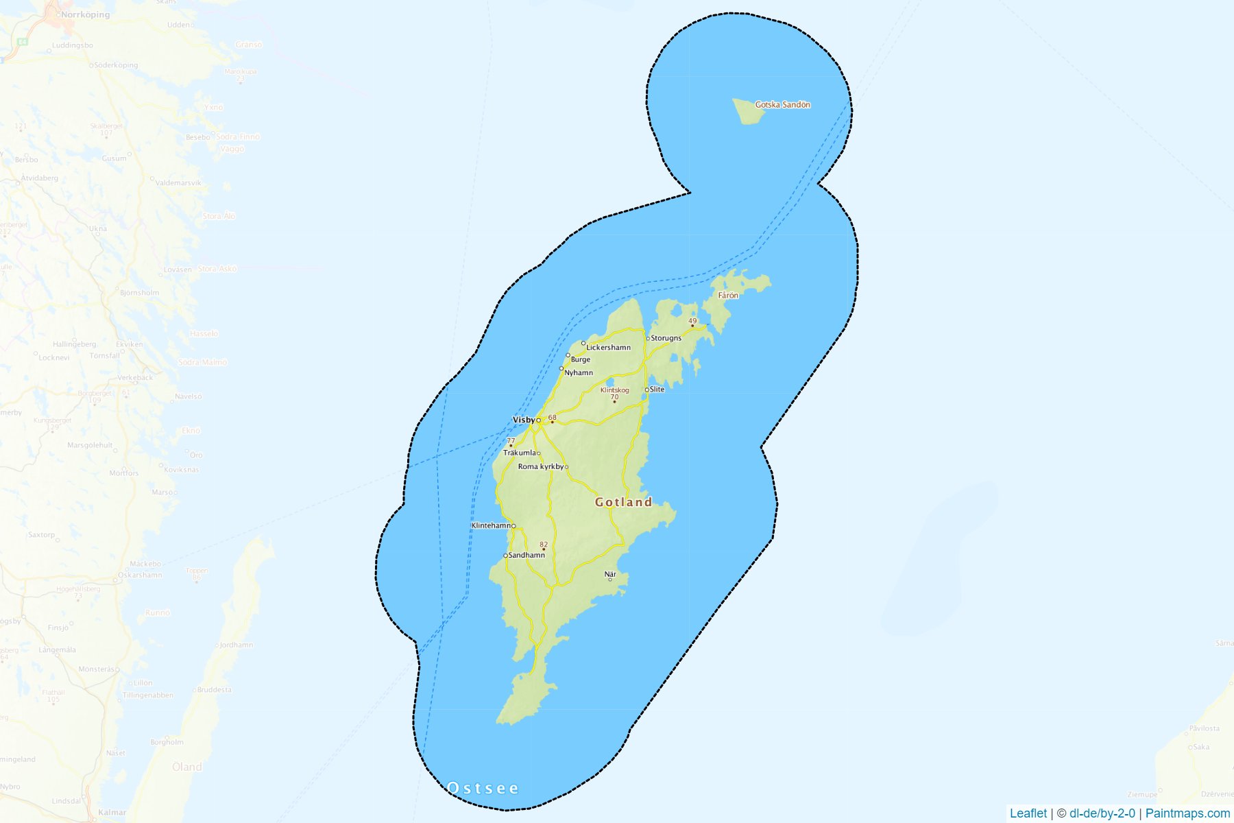 Muestras de recorte de mapas Gotland (Suecia)-1