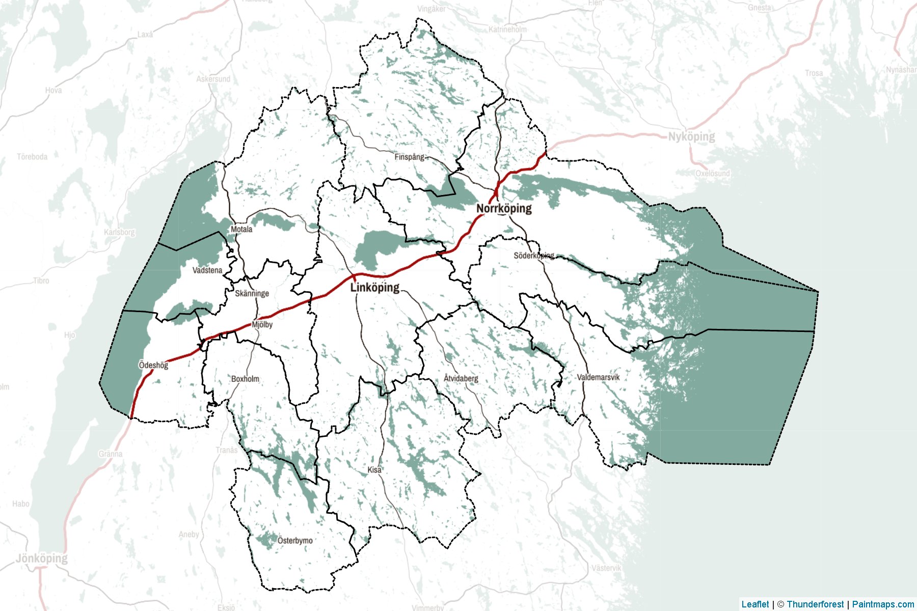 Ostergotland (Sweden) Map Cropping Samples-2