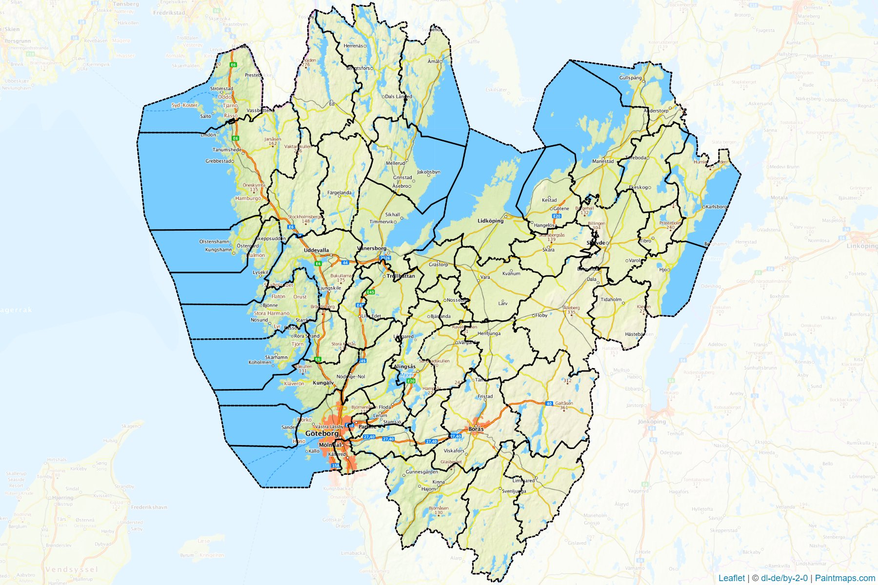 Vastra Gotaland (Sweden) Map Cropping Samples-1