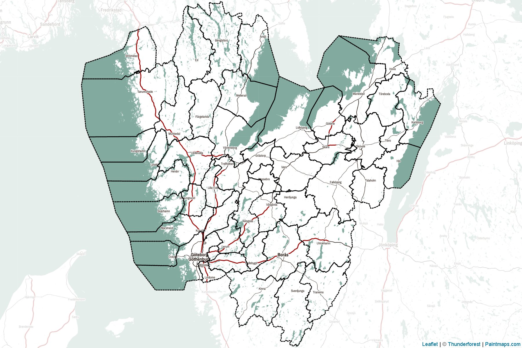 Vastra Gotaland (Sweden) Map Cropping Samples-2