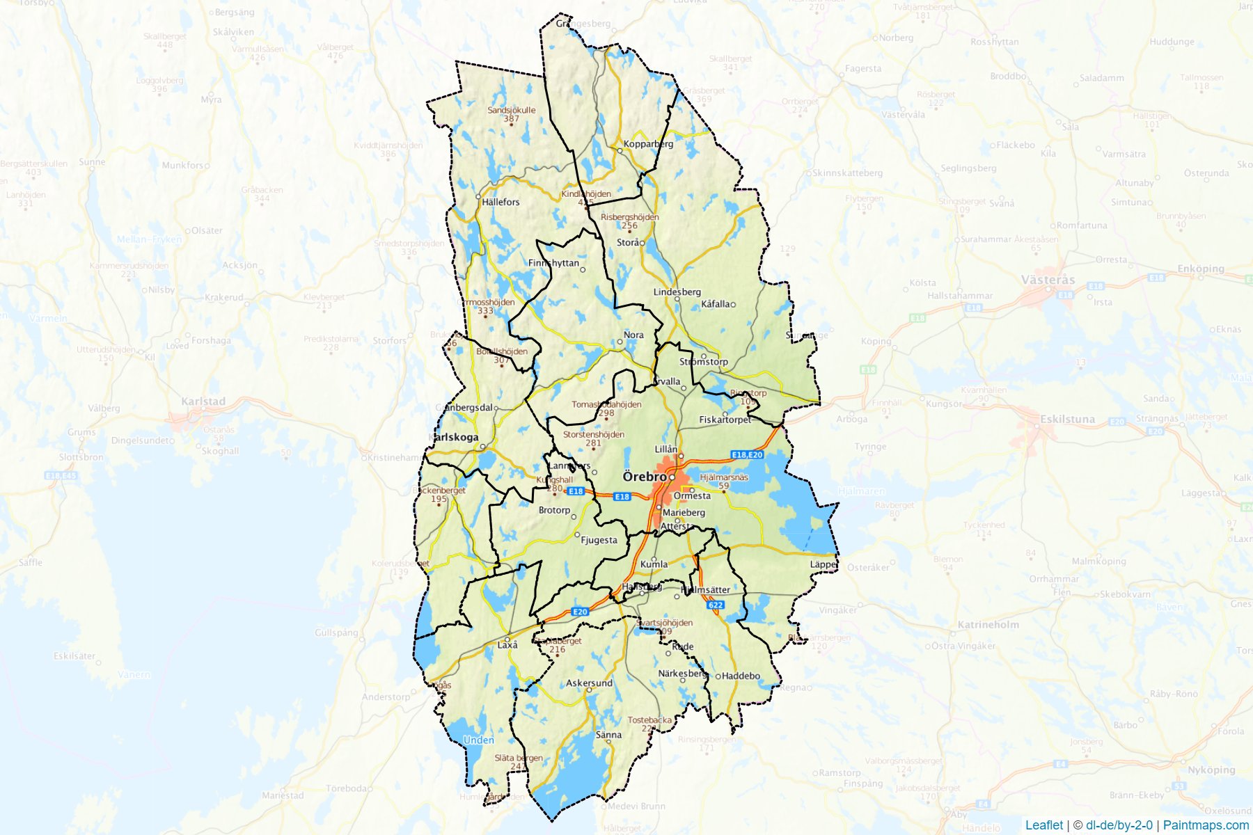 Muestras de recorte de mapas Orebro (Suecia)-1