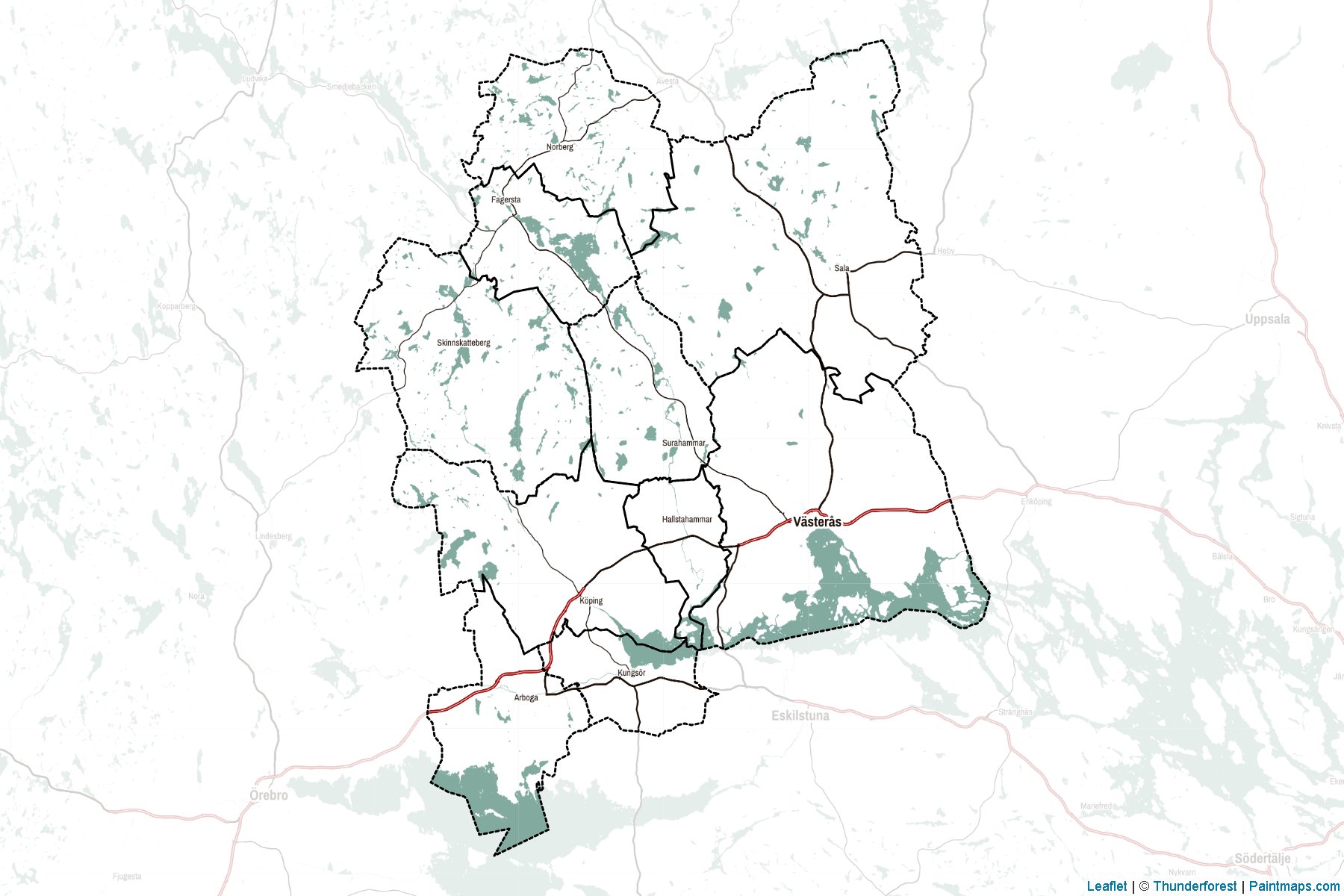 Vastmanland (Sweden) Map Cropping Samples-2