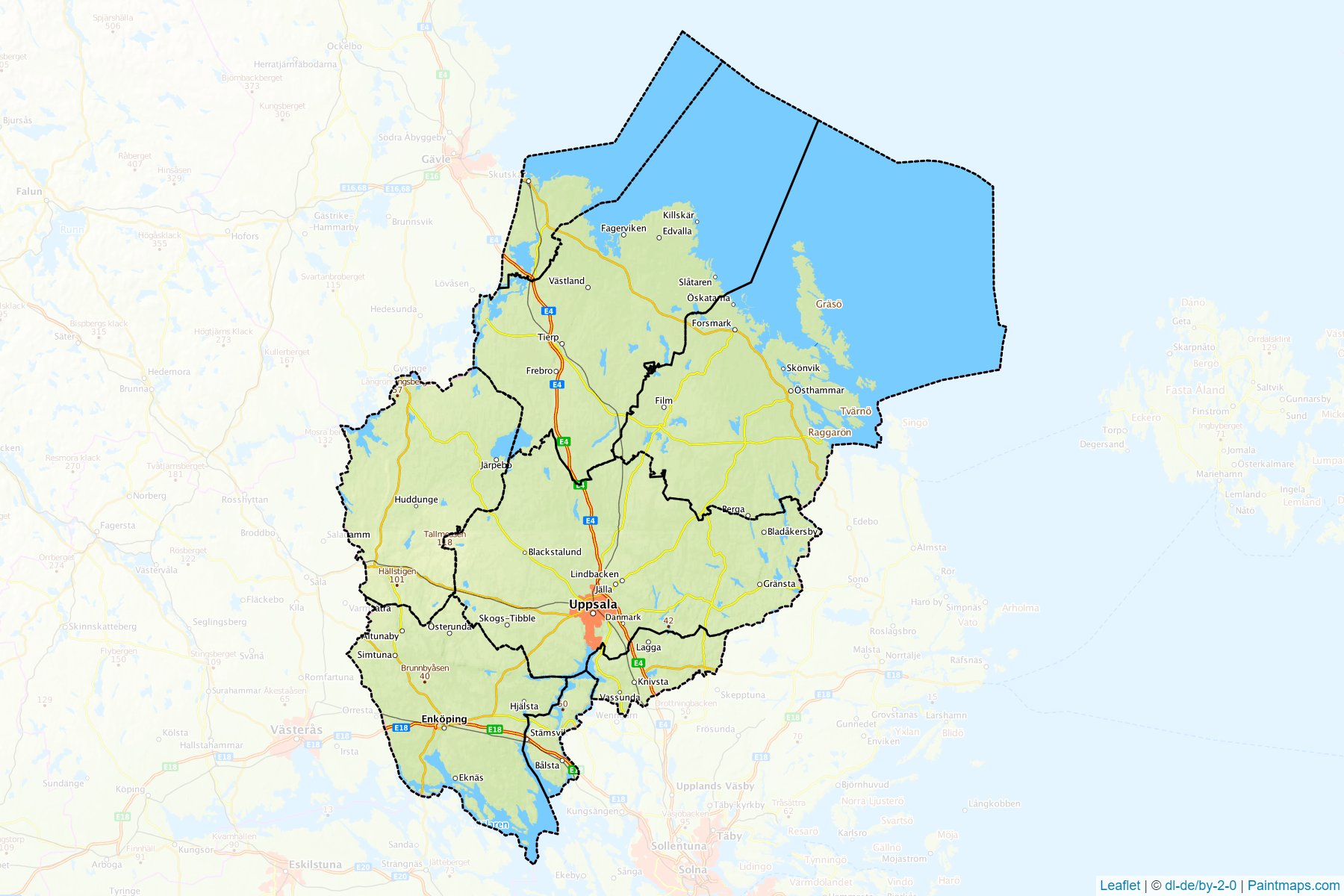 Muestras de recorte de mapas Uppsala (Suecia)-1