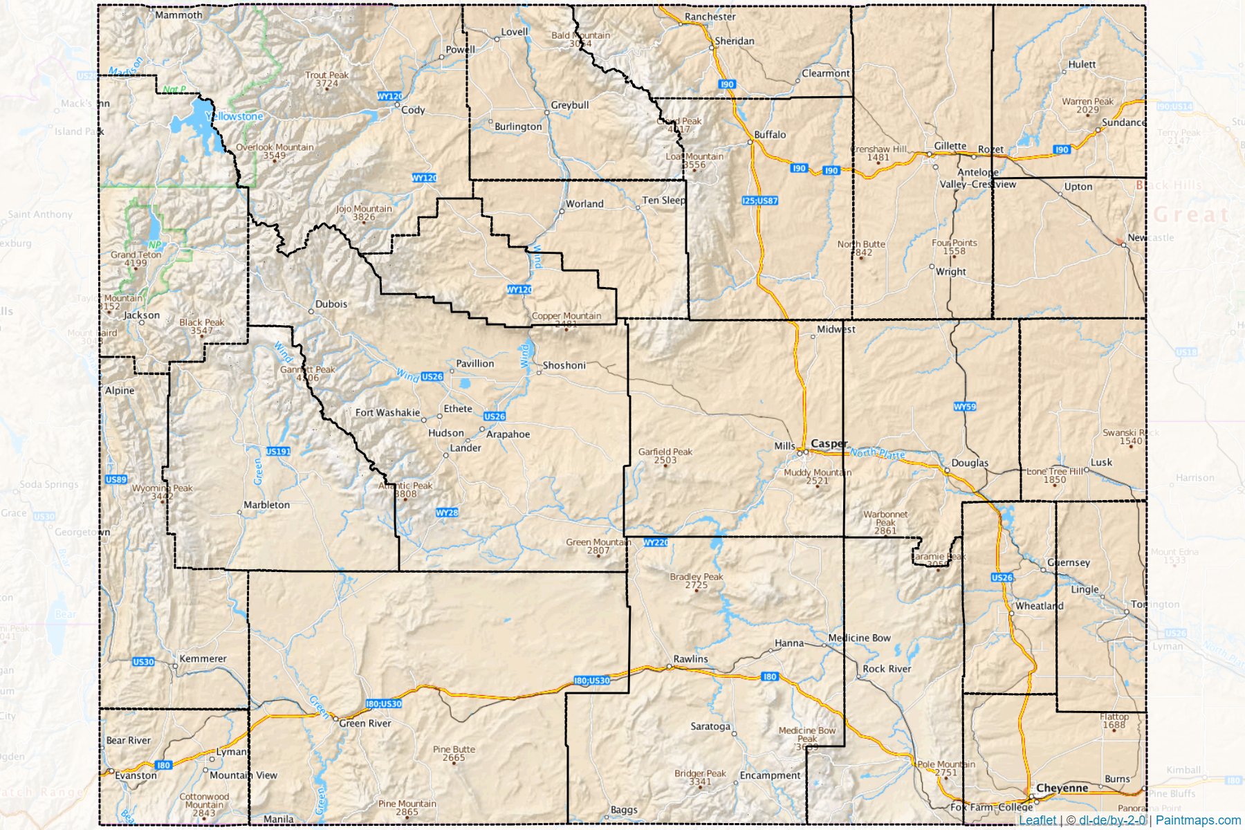 Wyoming (United States) Map Cropping Samples-1