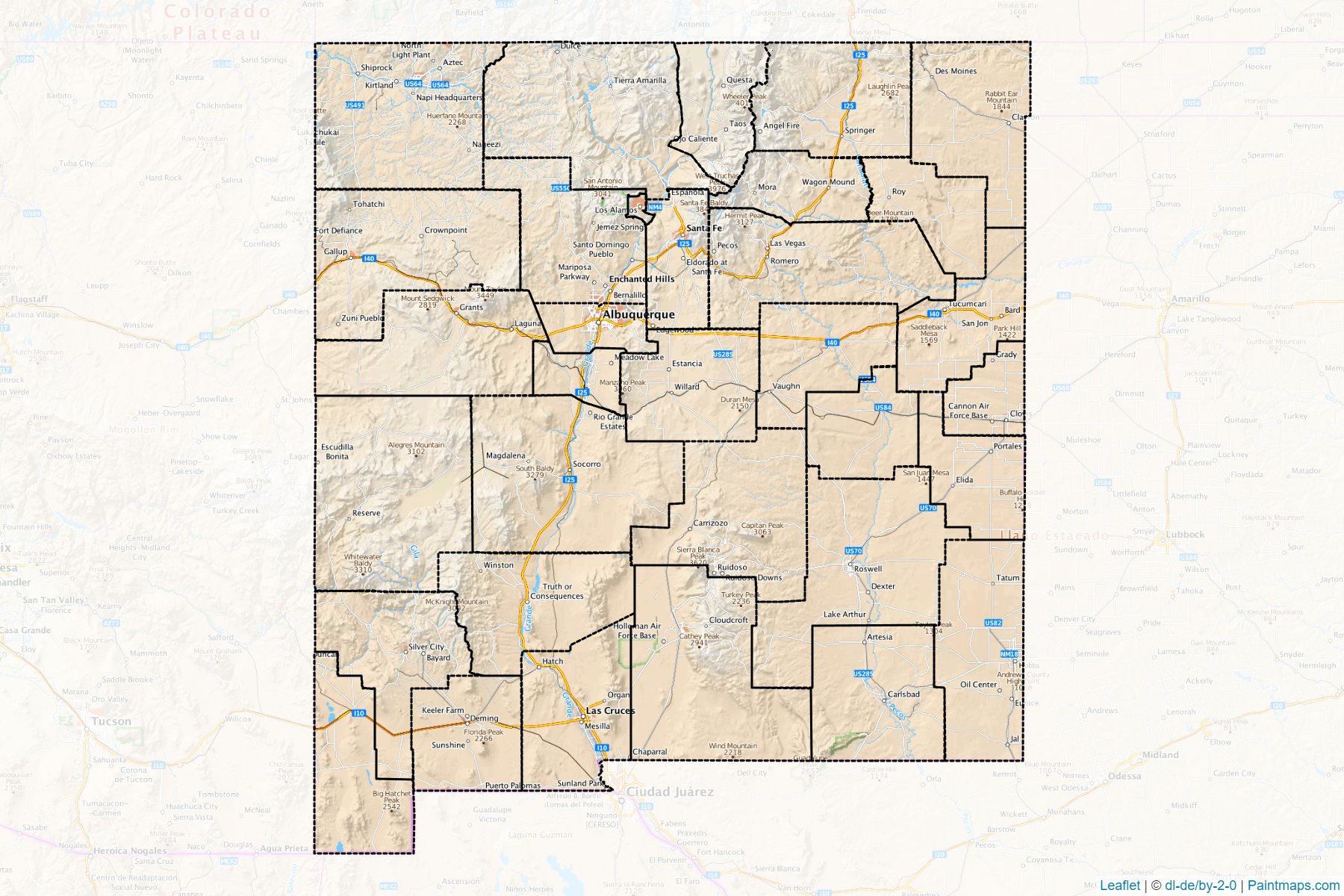 New Mexico (United States) Map Cropping Samples-1