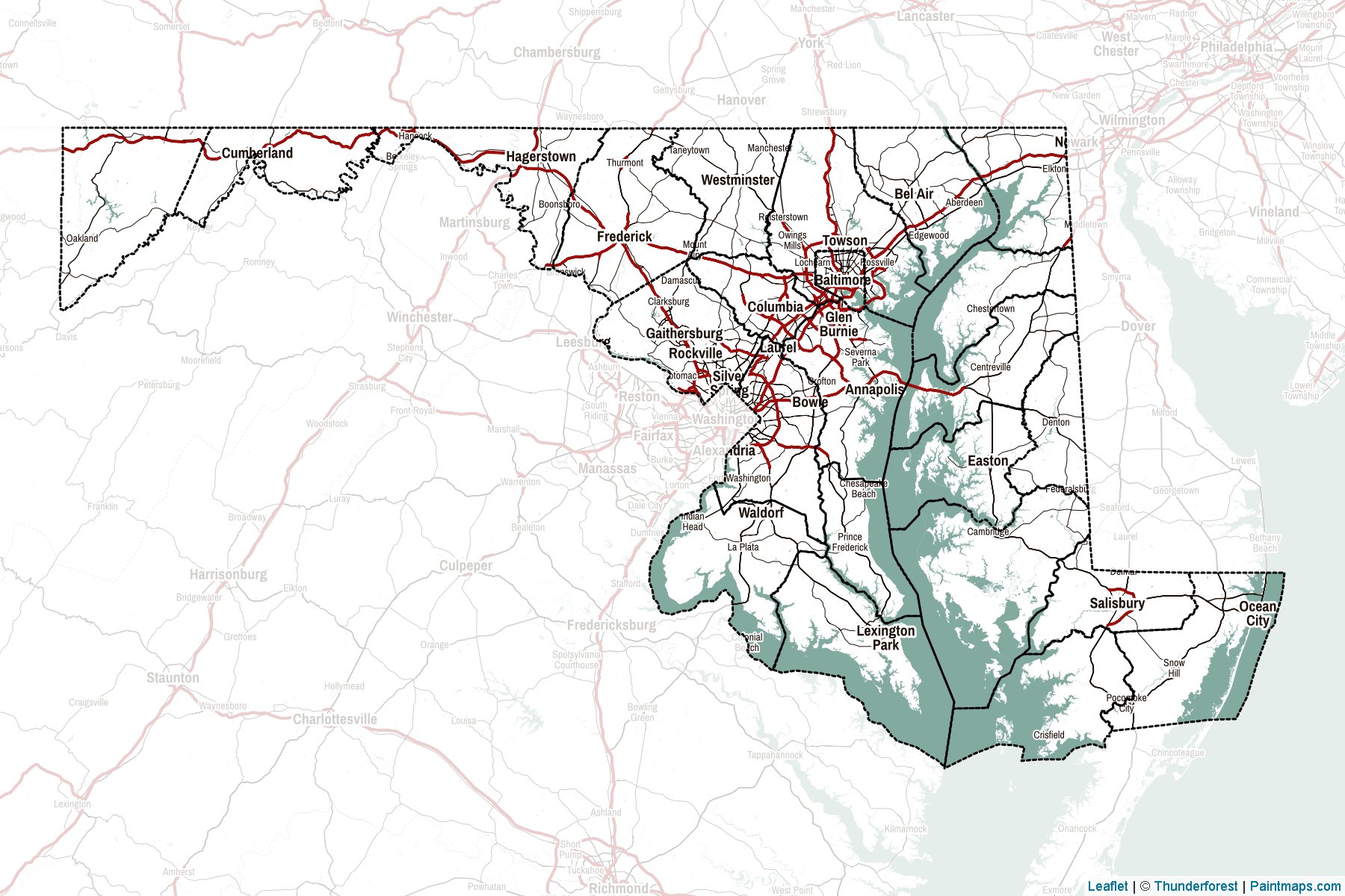 Maryland (United States) Map Cropping Samples-2