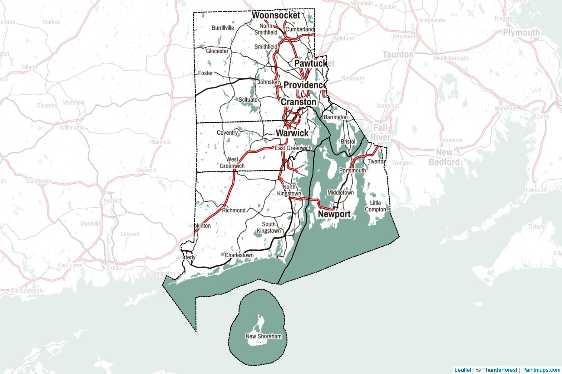 Rhode Island (United States) Map Cropping Samples-2