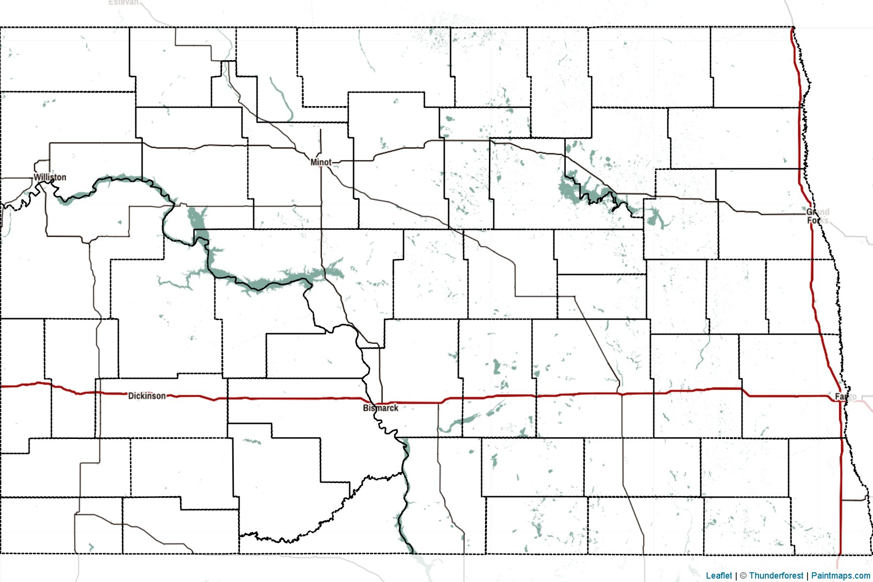 North Dakota (United States) Map Cropping Samples-2