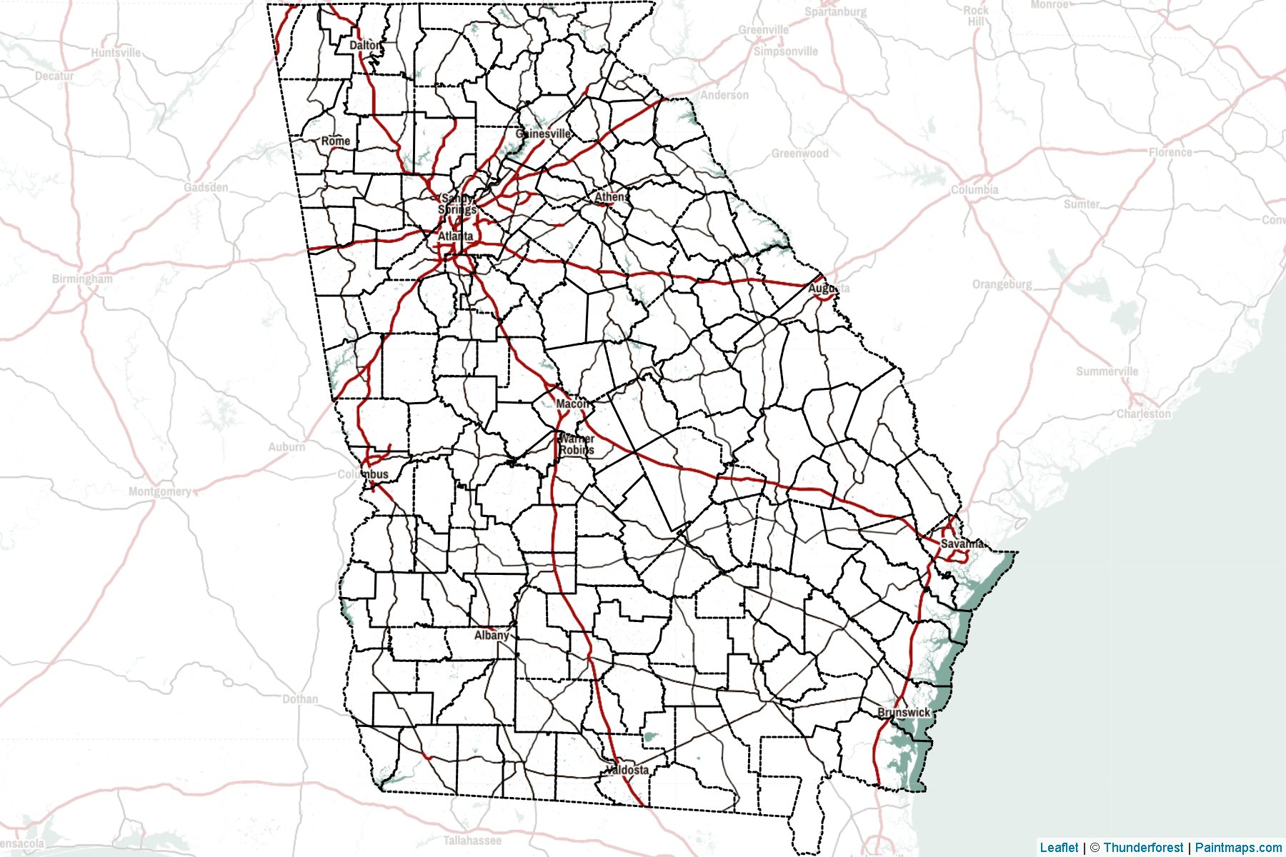 Georgia (United States) Map Cropping Samples-2