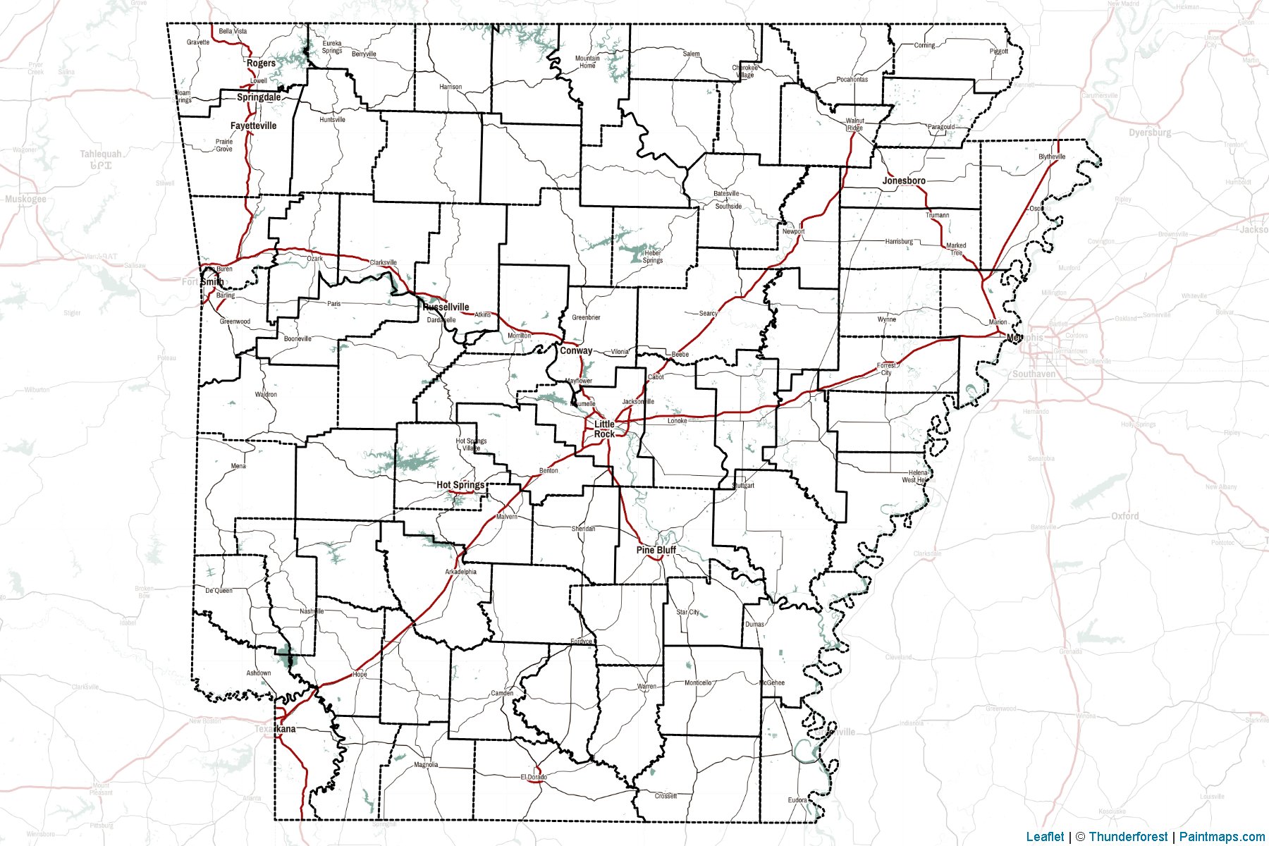 Arkansas (United States) Map Cropping Samples-2