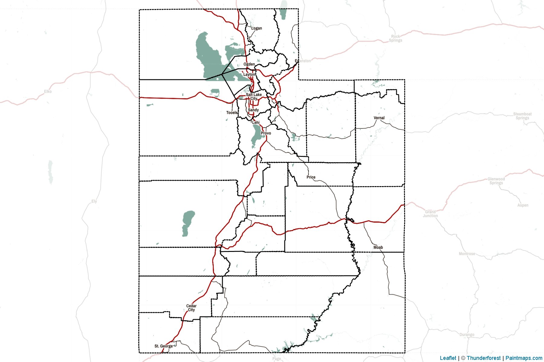 Muestras de recorte de mapas Utah (Estados Unidos de America)-2