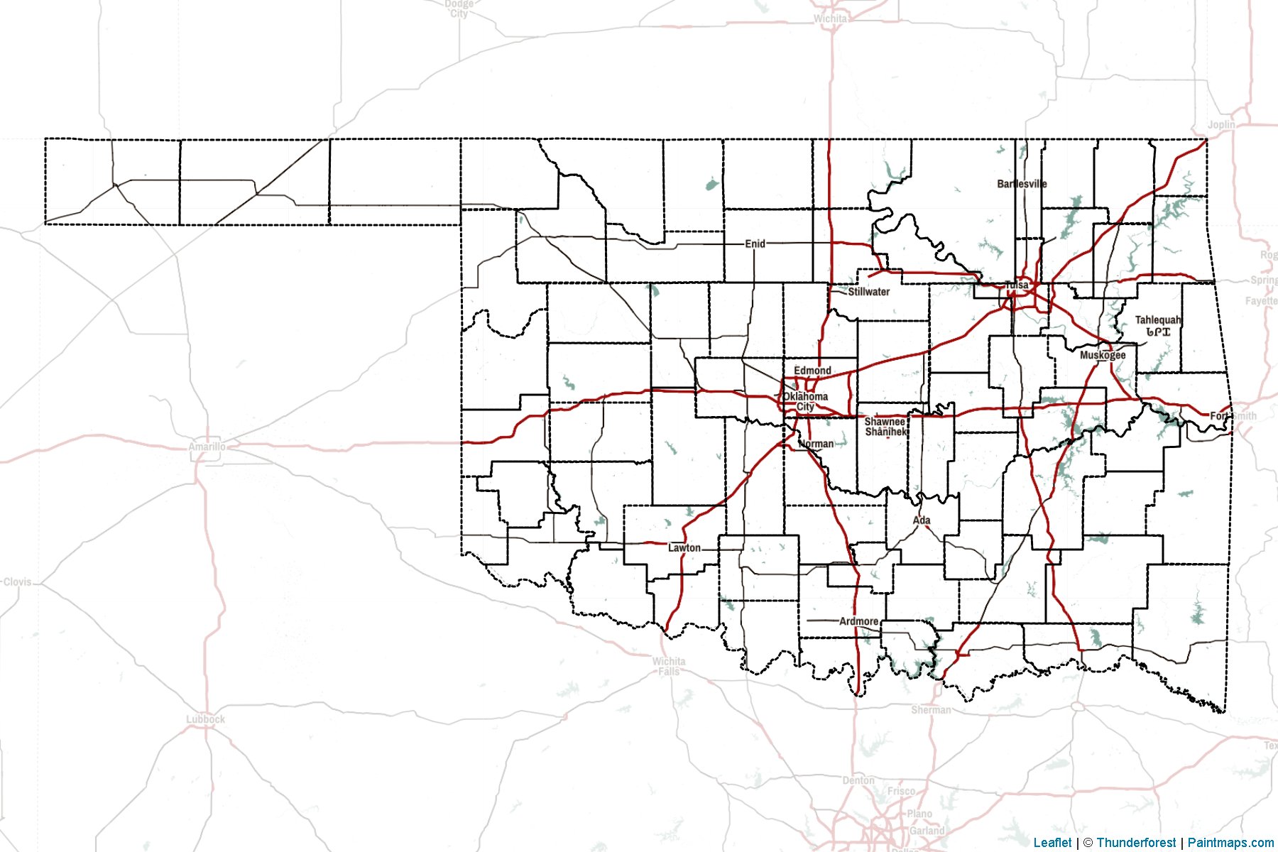 Oklahoma (United States) Map Cropping Samples-2