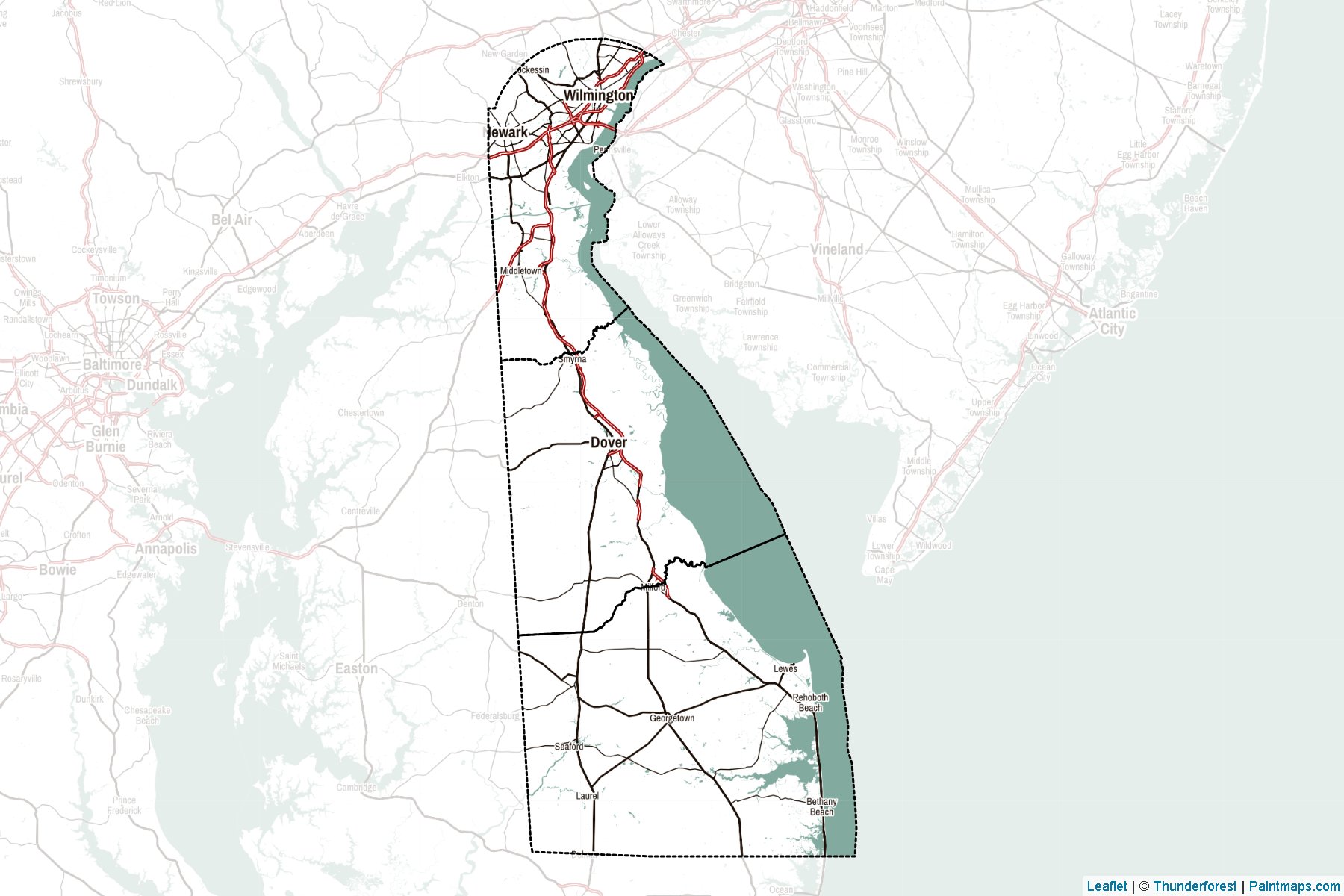 Delaware (Amerika Birleşik Devletleri) Haritası Örnekleri-2