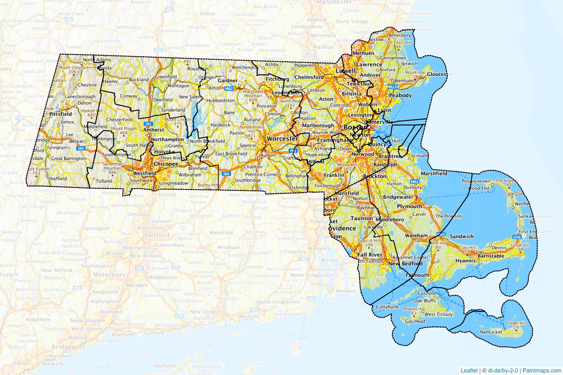 Massachusetts (United States) Map Cropping Samples-1