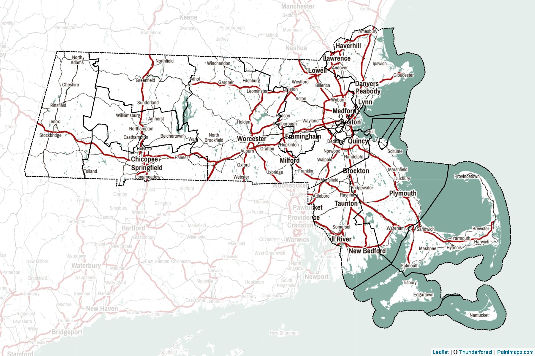 Massachusetts (United States) Map Cropping Samples-2