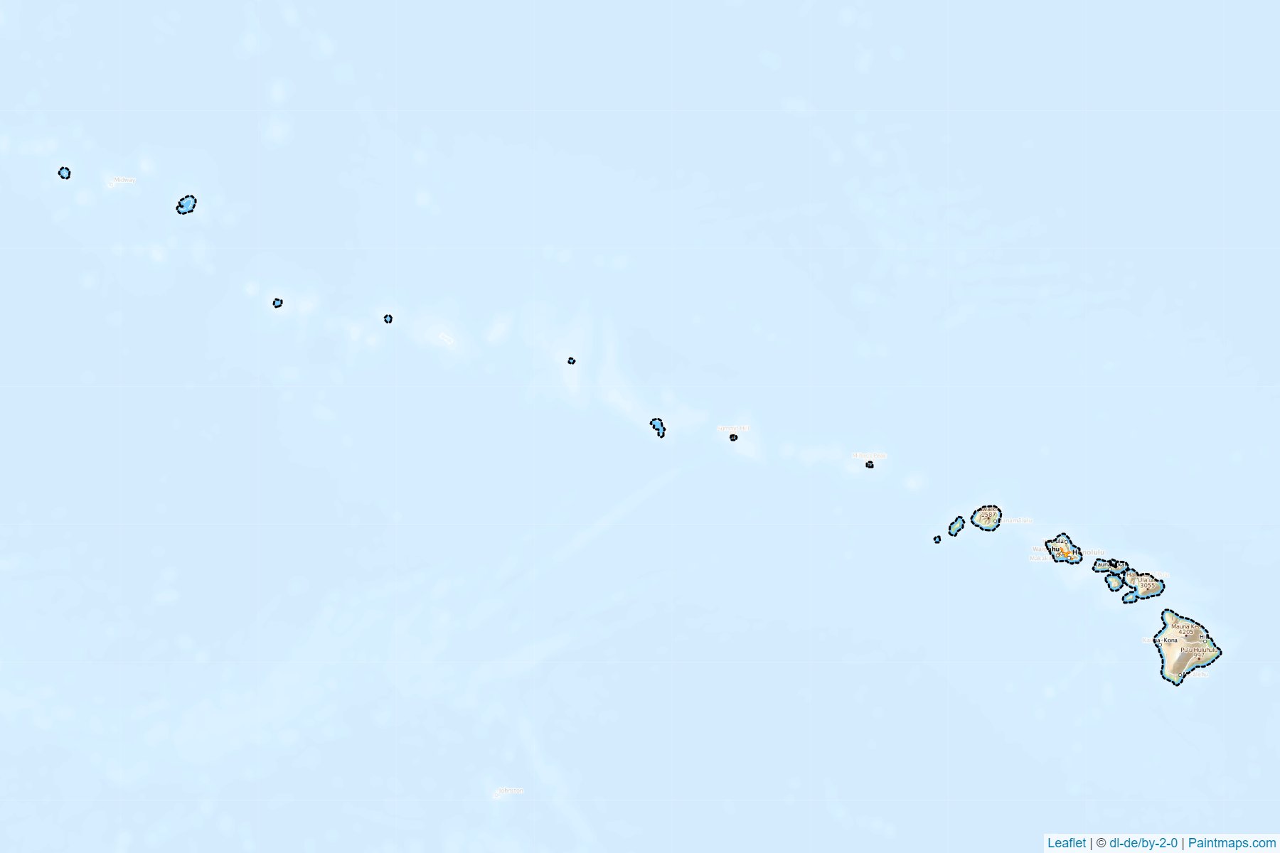 Muestras de recorte de mapas Hawaii (Estados Unidos de America)-1