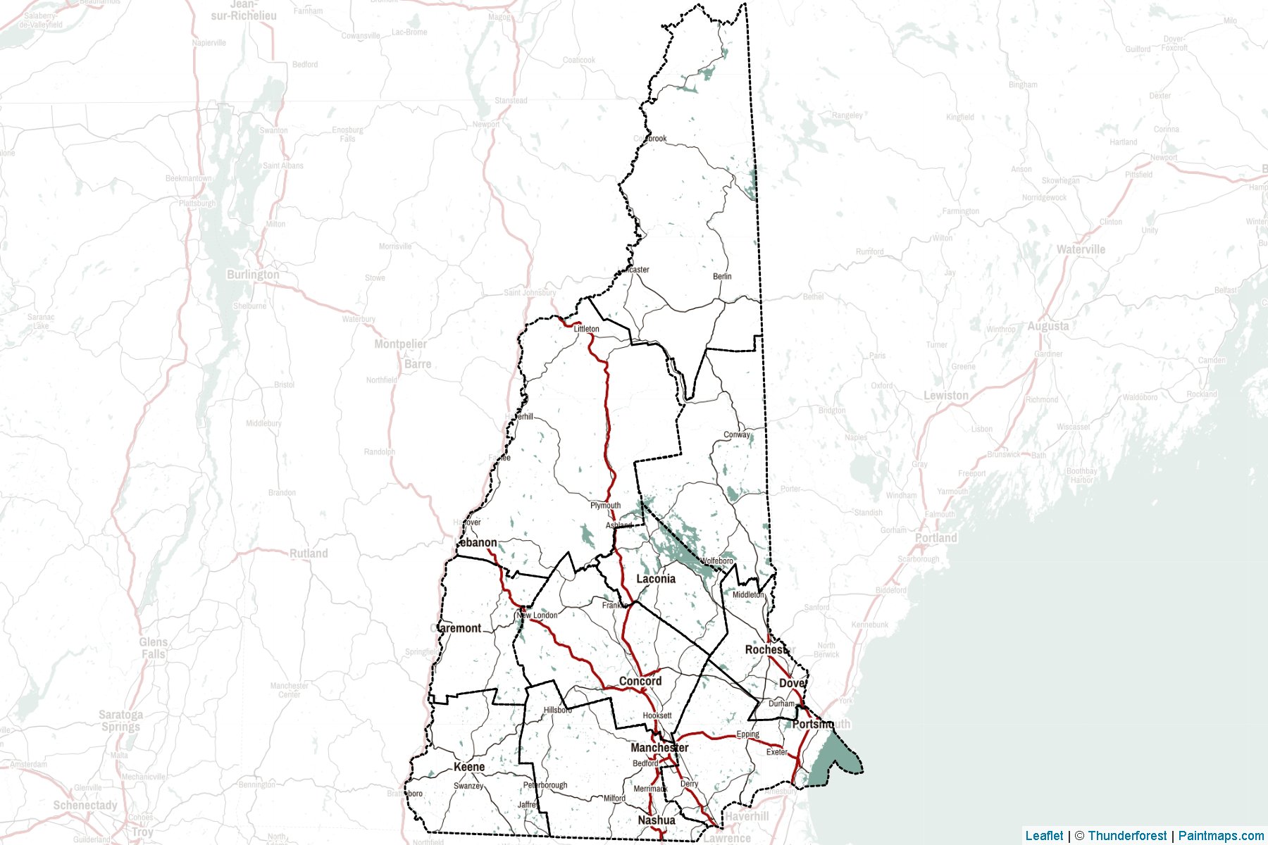 New Hampshire (United States) Map Cropping Samples-2