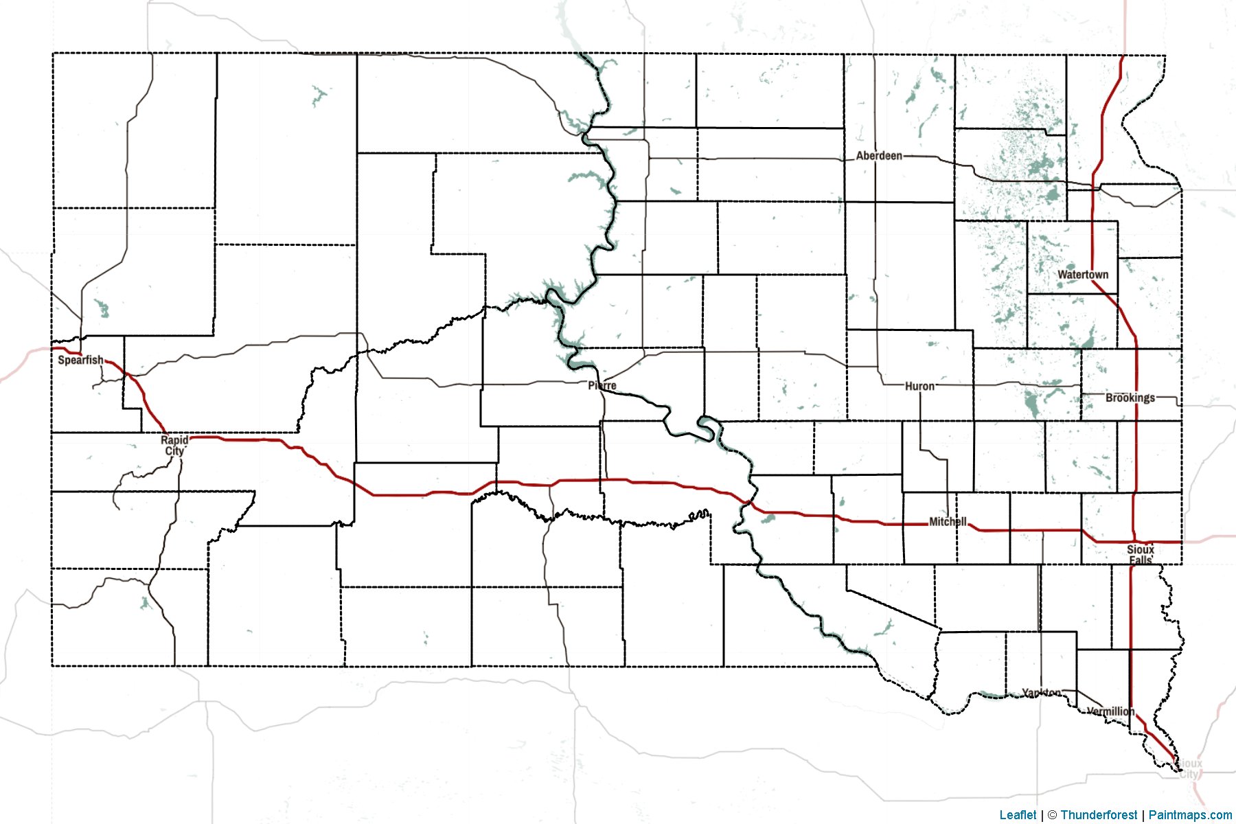 South Dakota (United States) Map Cropping Samples-2