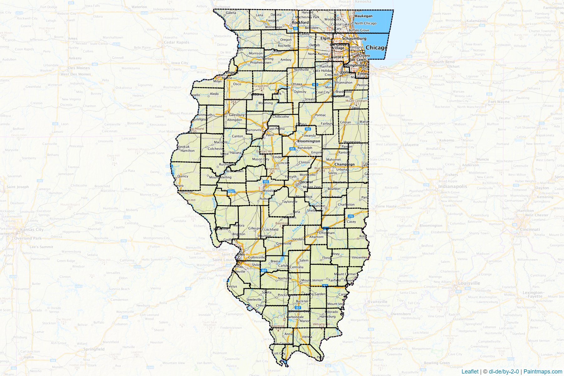 Illinois (United States) Map Cropping Samples-1