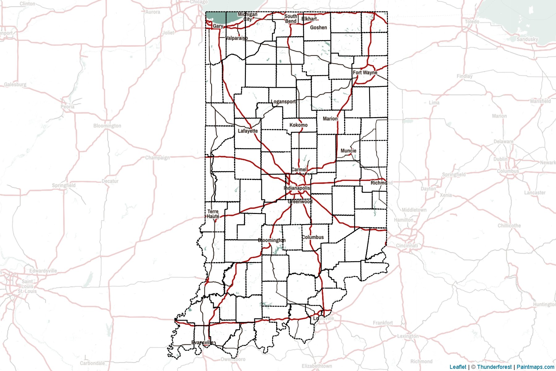 Indiana (United States) Map Cropping Samples-2