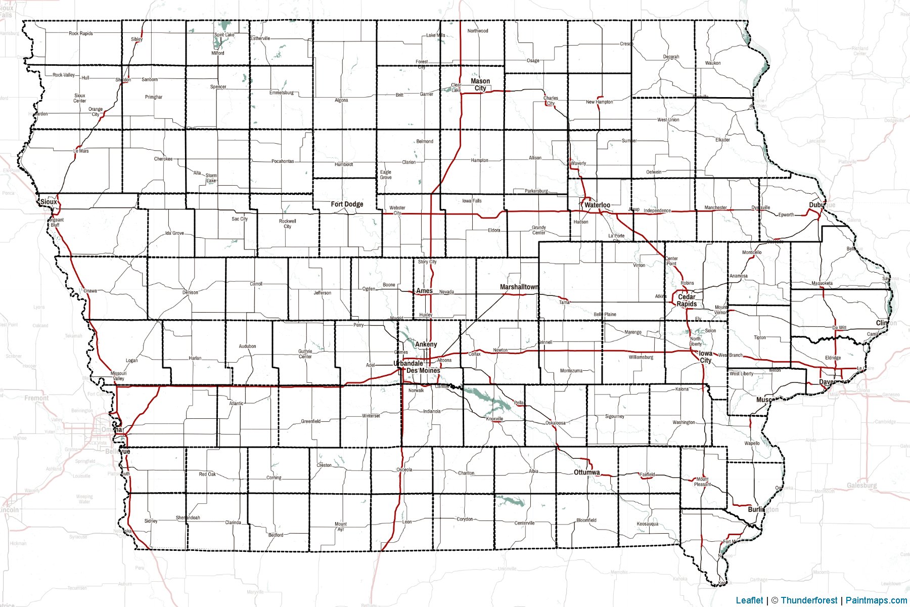 Iowa (United States) Map Cropping Samples-2