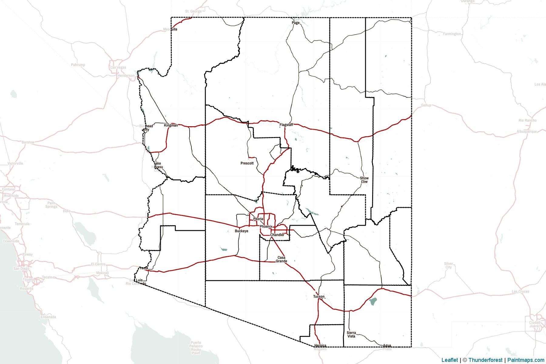 Arizona (United States) Map Cropping Samples-2